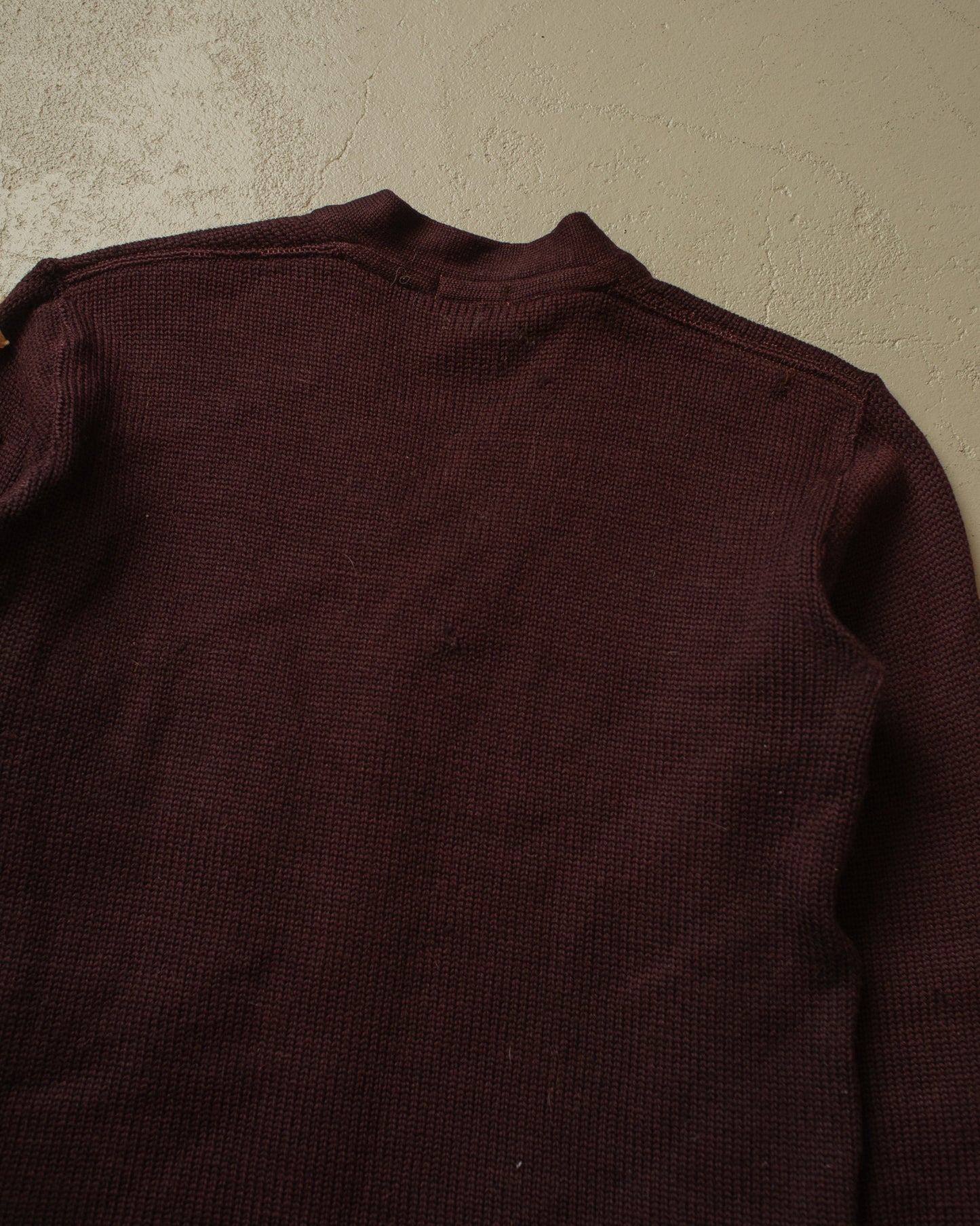 1940s Varsity Knit Cardigan burgundy - M
