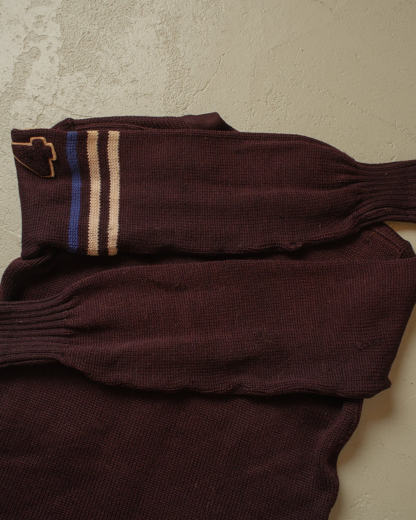 1940s Varsity Knit Cardigan burgundy - M