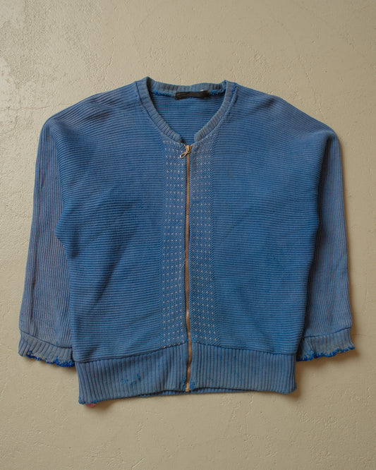 1950s/60s distressed Womens Knit Jacket blue - M/L