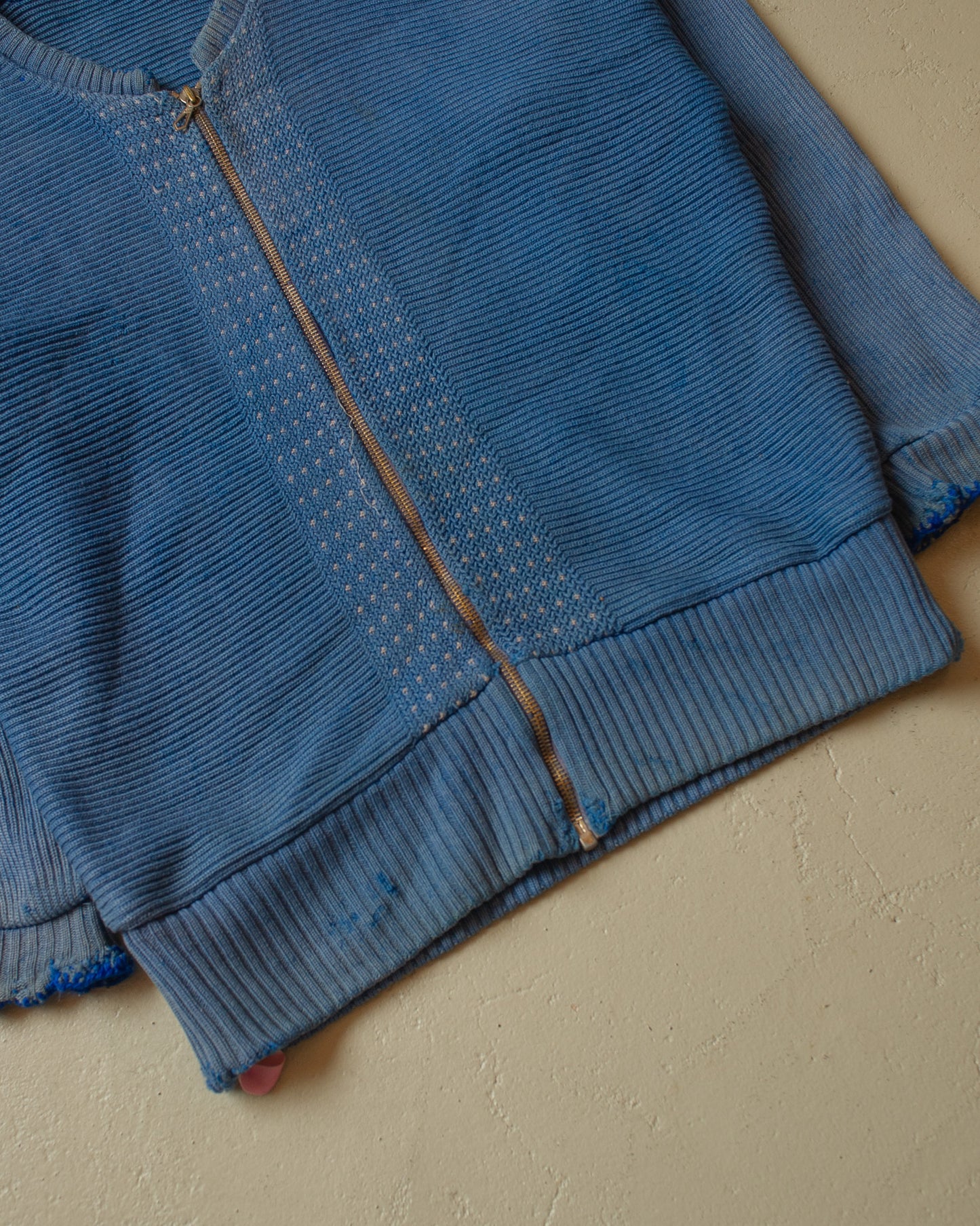 1950s/60s distressed Womens Knit Jacket blue - M/L