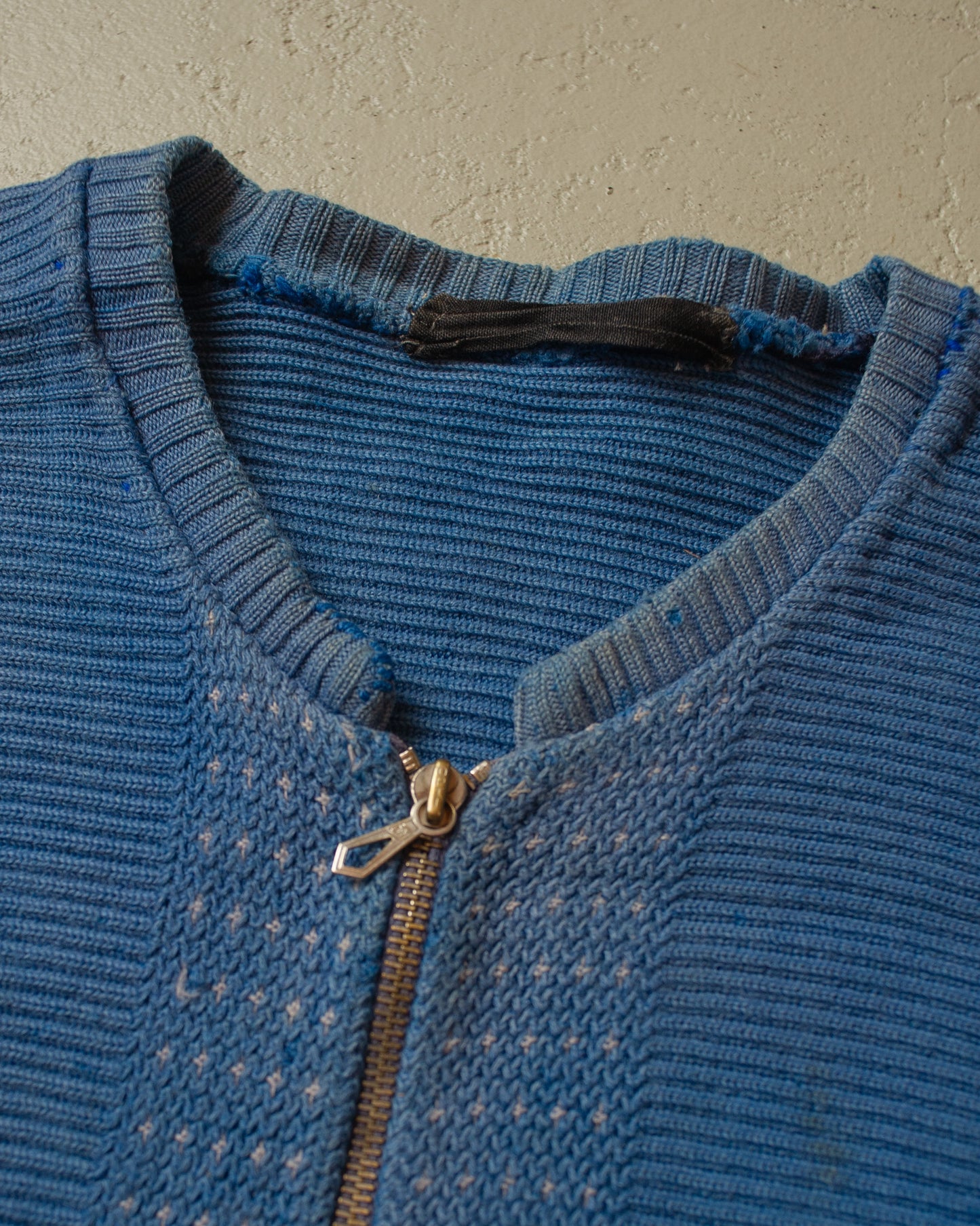 1950s/60s distressed Womens Knit Jacket blue - M/L