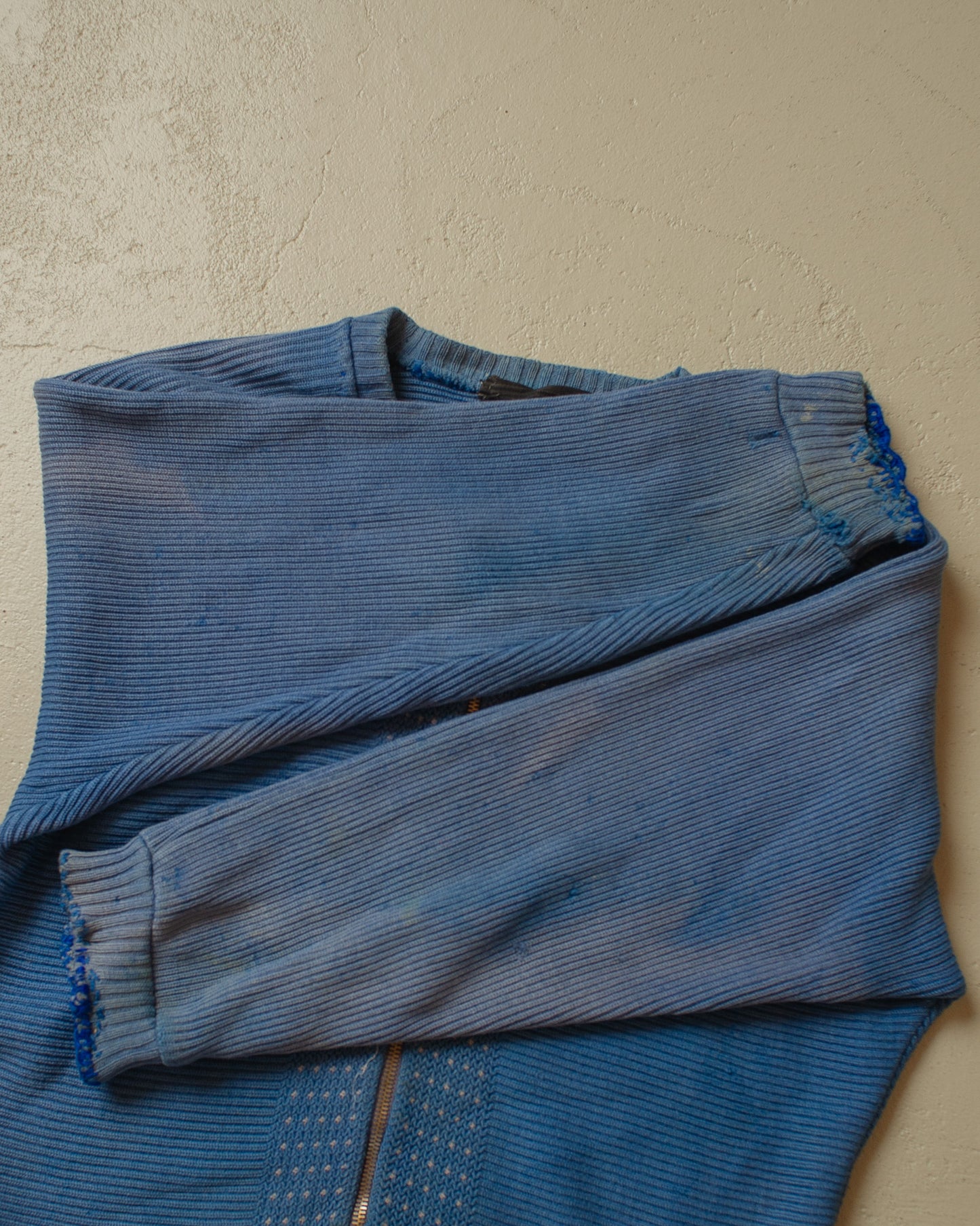 1950s/60s distressed Womens Knit Jacket blue - M/L