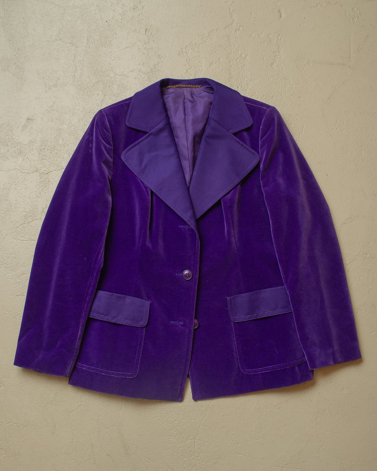1970s/80s German Womens ‚wibor’ Velvet Suit purple - M/L