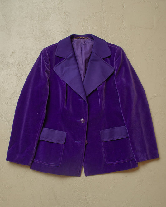1970s/80s German Womens ‚wibor’ Velvet Suit purple - M/L