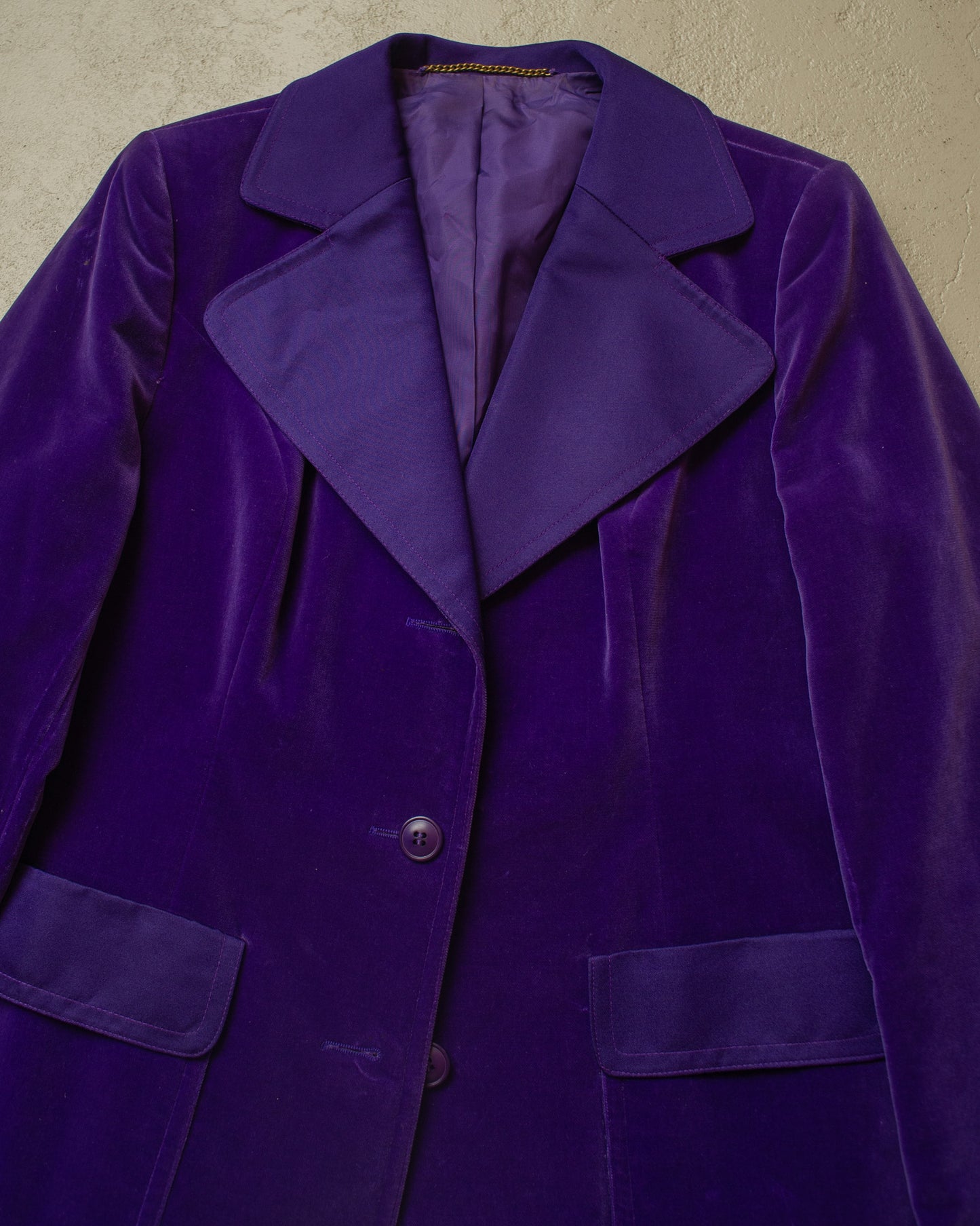 1970s/80s German Womens ‚wibor’ Velvet Suit purple - M/L
