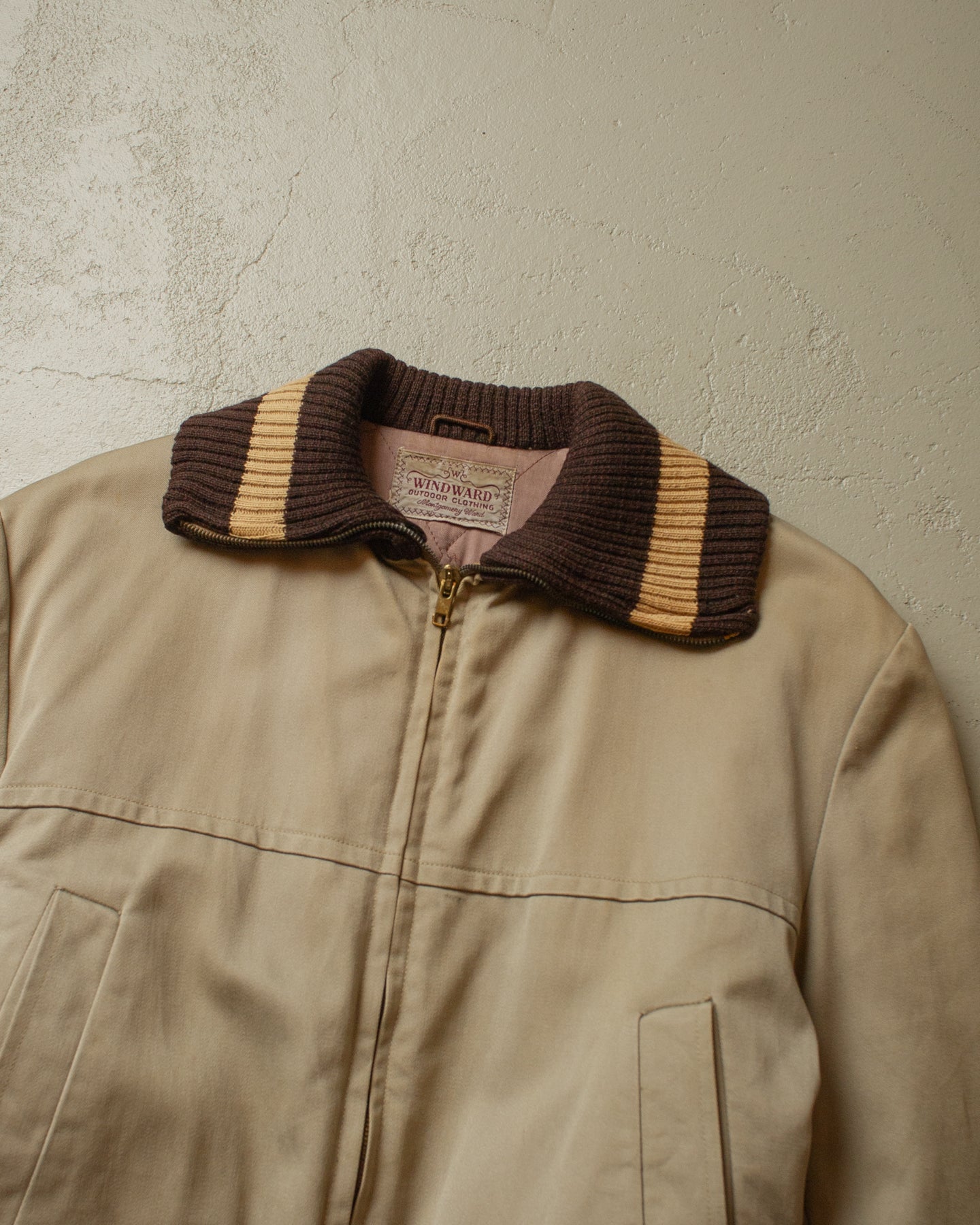 1950s Womens Windward Plaid Jacket beige - S/M
