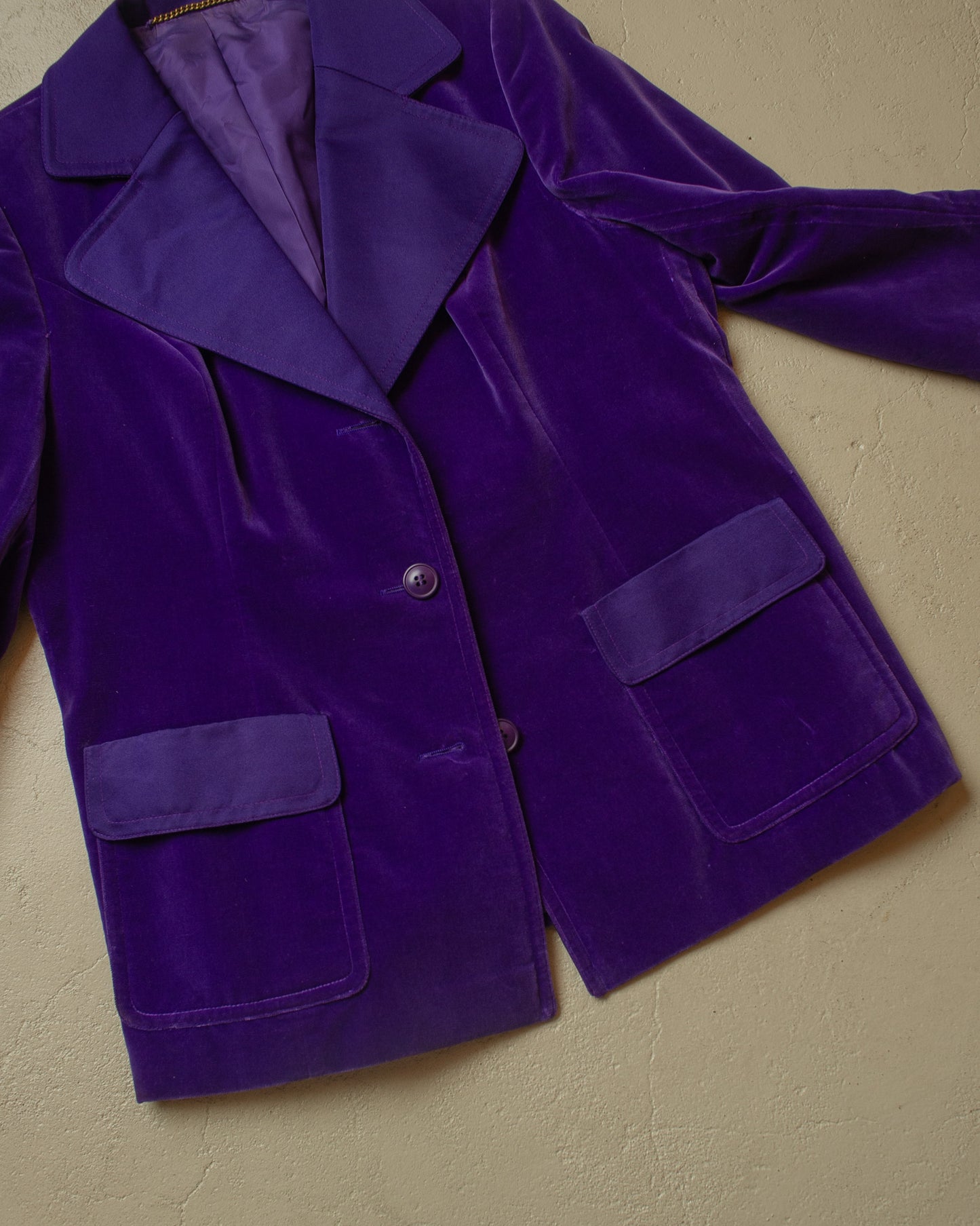 1970s/80s German Womens ‚wibor’ Velvet Suit purple - M/L