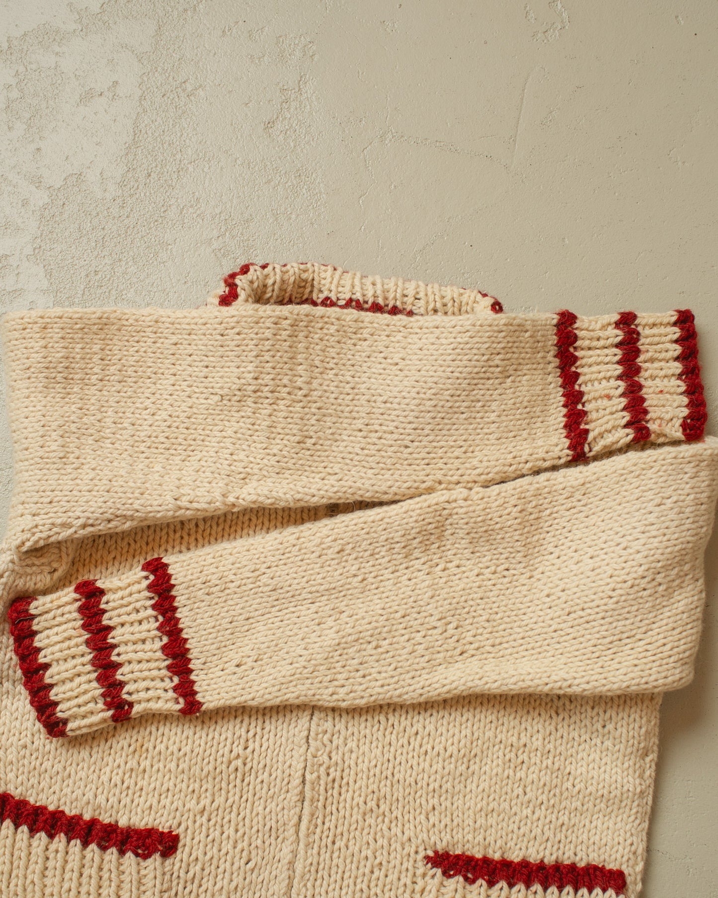 1970s Handmade Knit Jacket beige - M