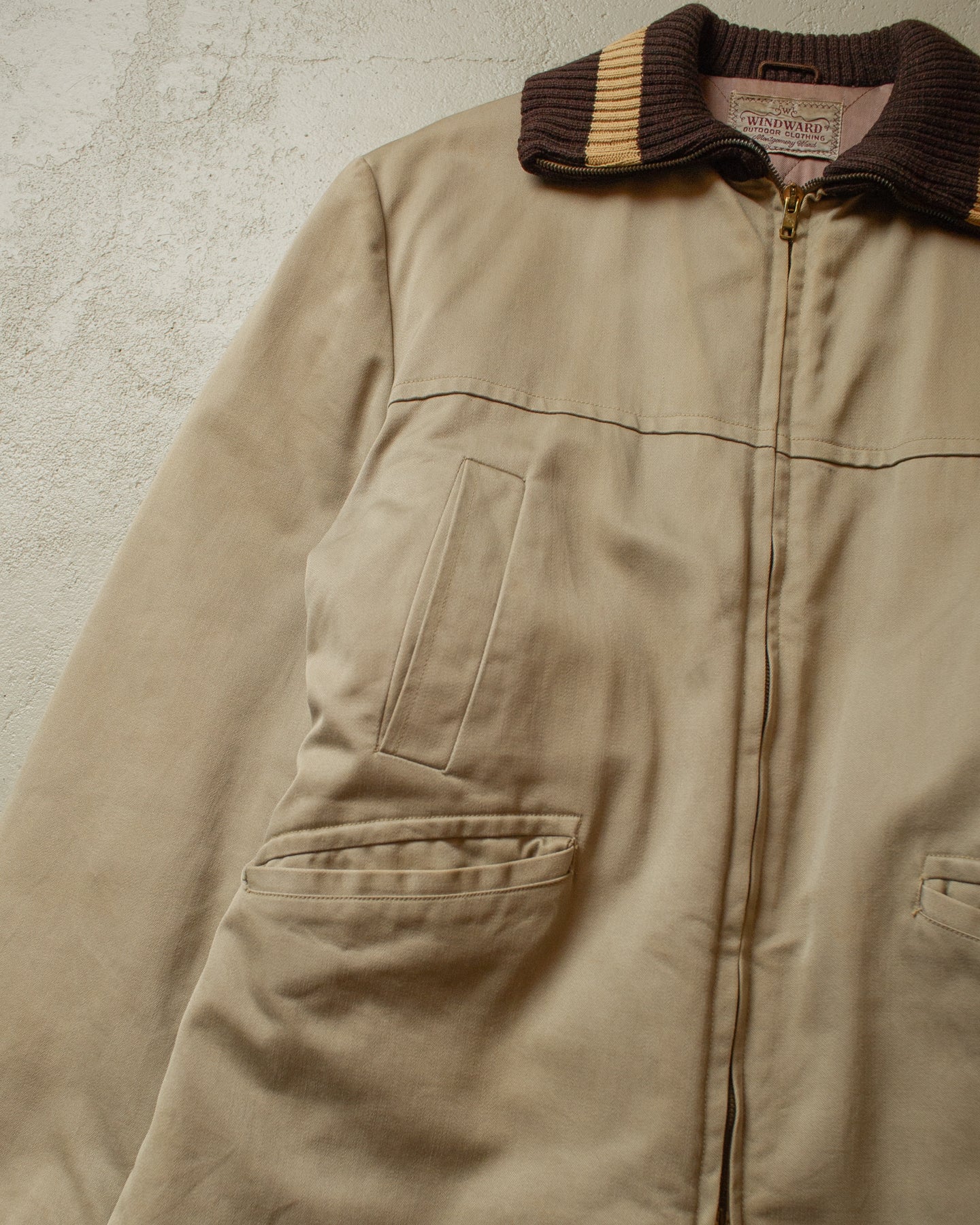 1950s Womens Windward Plaid Jacket beige - S/M