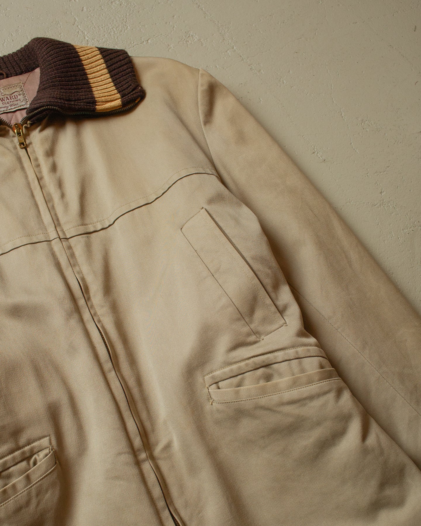 1950s Womens Windward Plaid Jacket beige - S/M