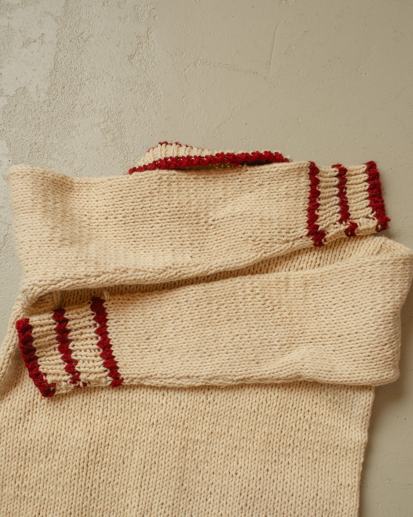 1970s Handmade Knit Jacket beige - M