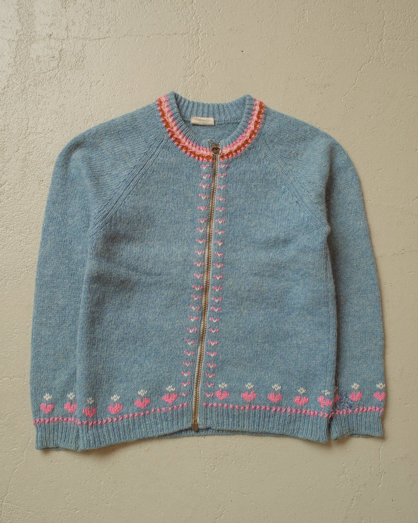 1970s Embroidered Knit Jacket blue - 128