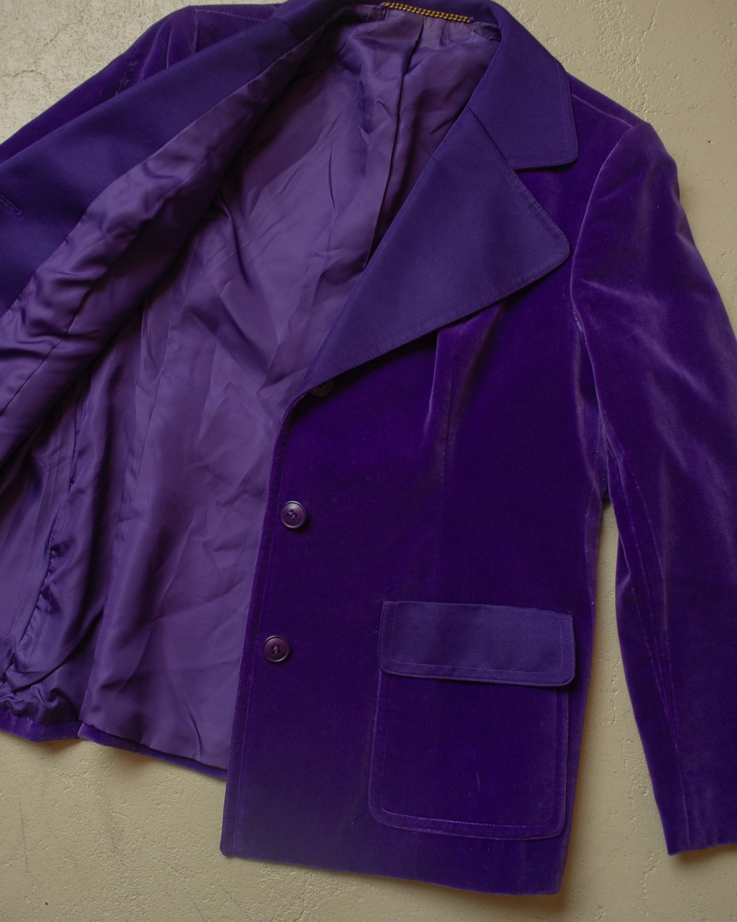 1970s/80s German Womens ‚wibor’ Velvet Suit purple - M/L