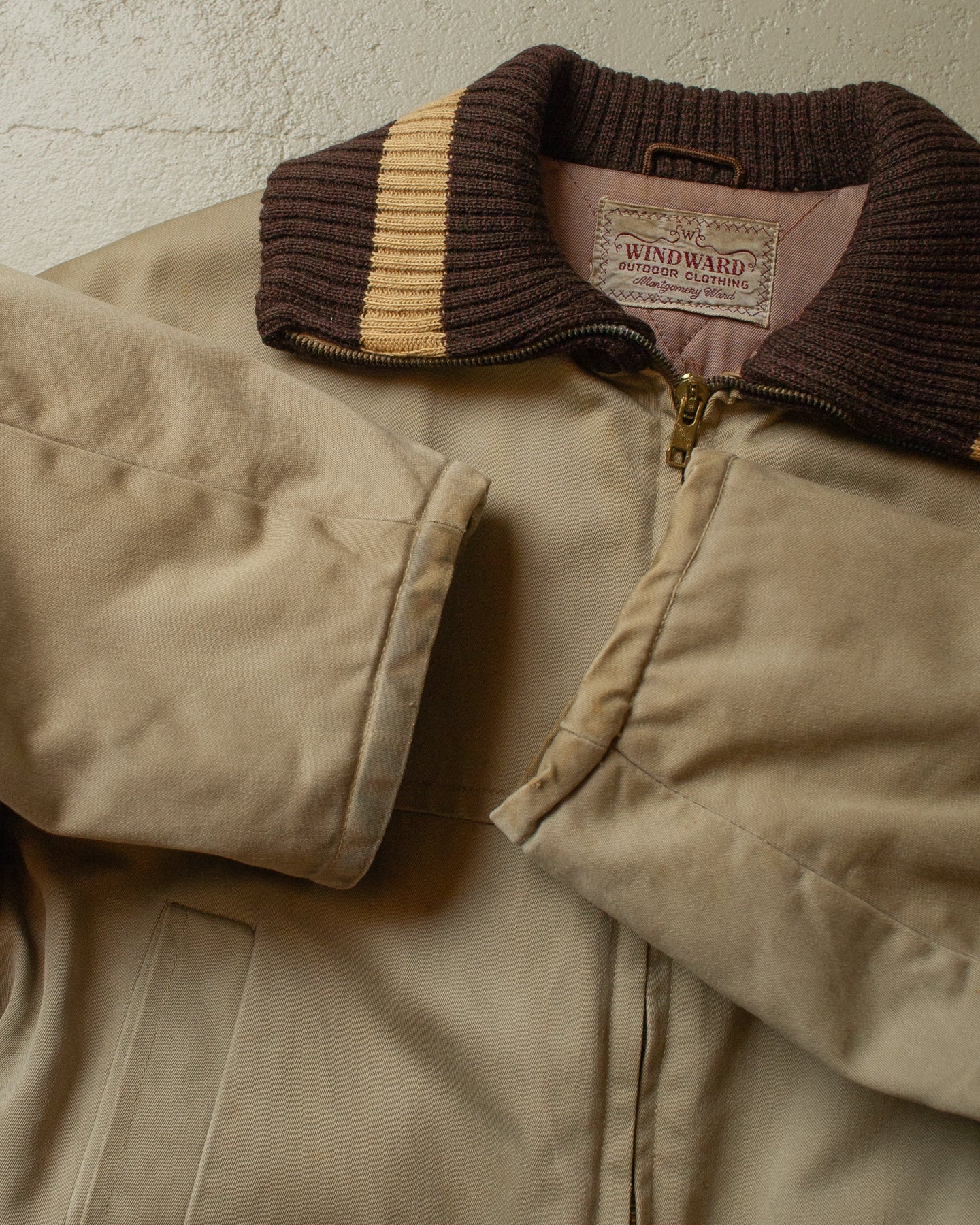 1950s Womens Windward Plaid Jacket beige - S/M