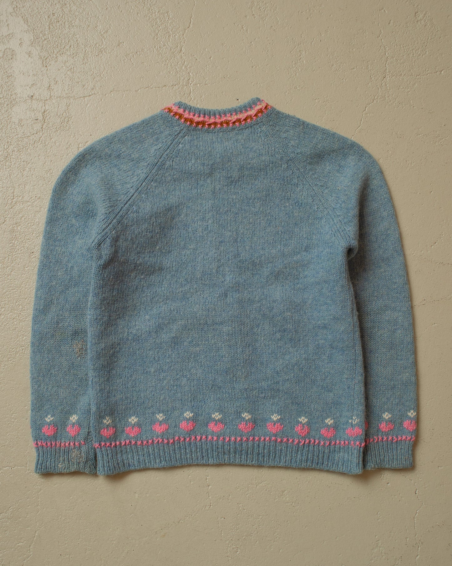 1970s Embroidered Knit Jacket blue - 128