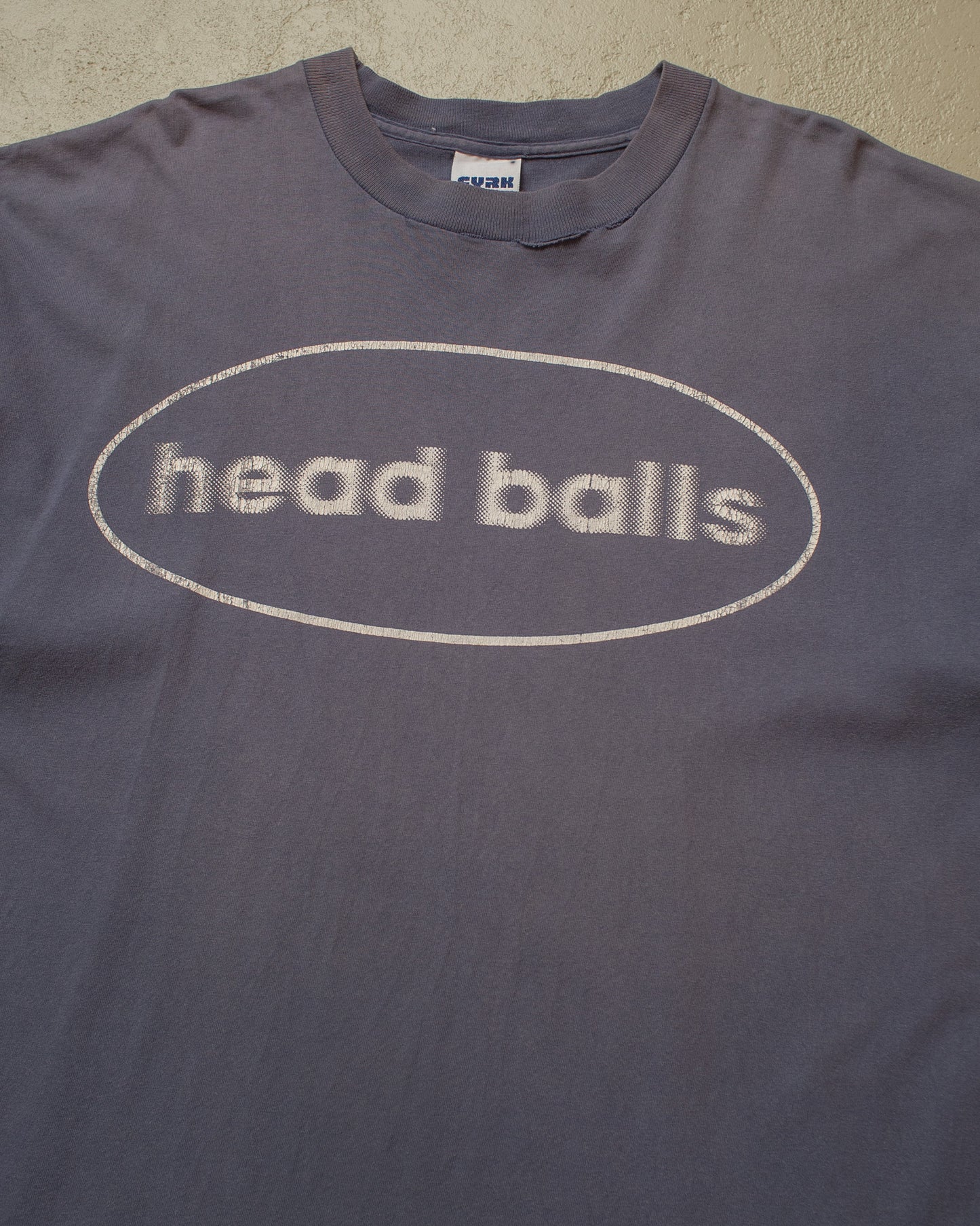 1995 distressed "head balls" T-shirt blue - XXL