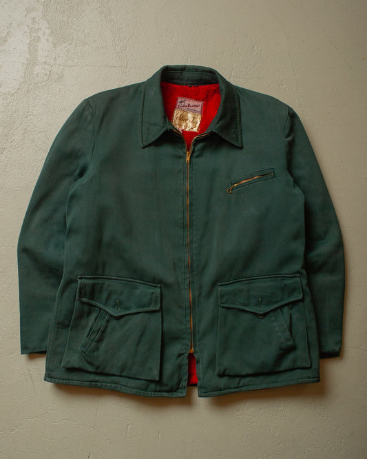 1950s Irwin Foster Sherpa lined Jacket green - M/L