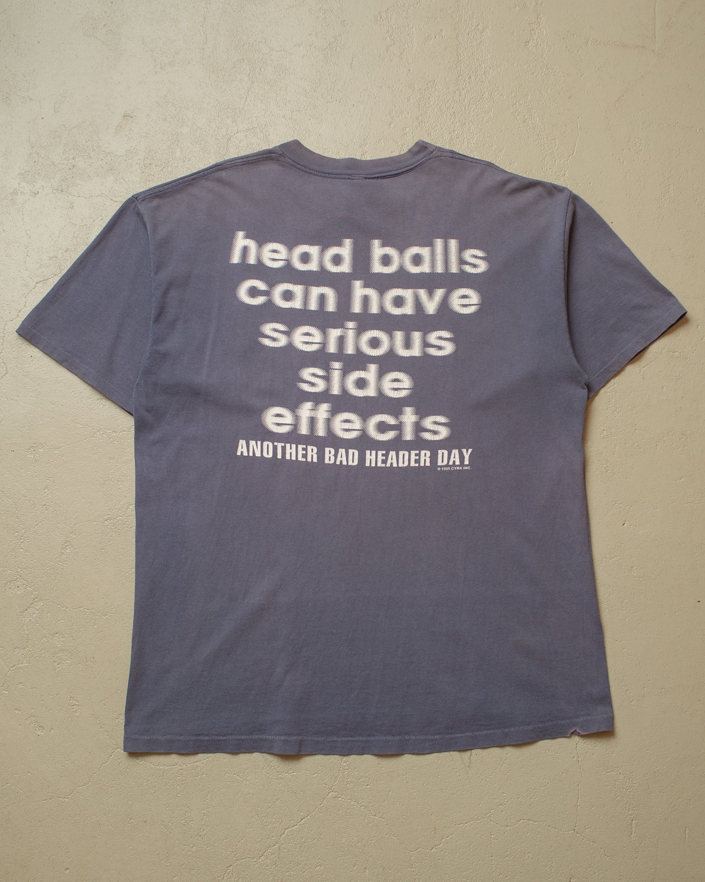 1995 distressed "head balls" T-shirt blue - XXL