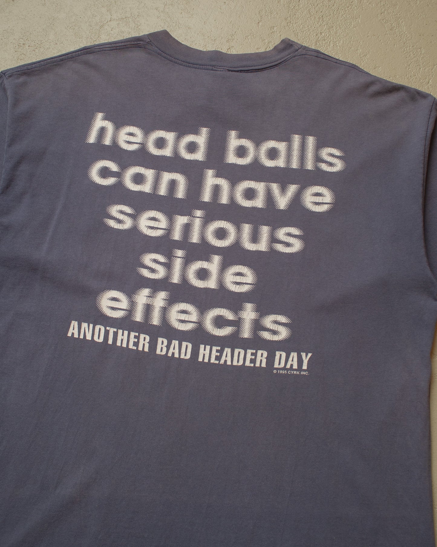 1995 distressed "head balls" T-shirt blue - XXL