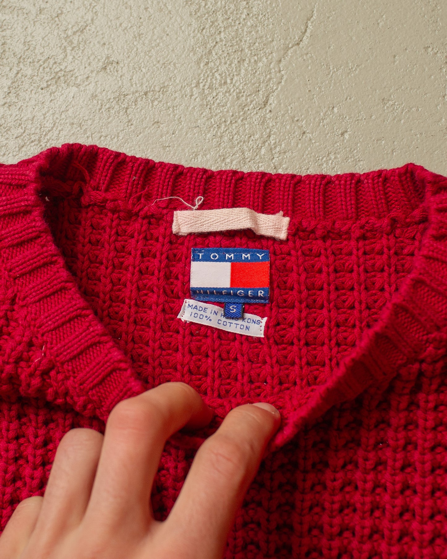 90s Tommy Hilfiger Knit Sweater burgundy - M/L
