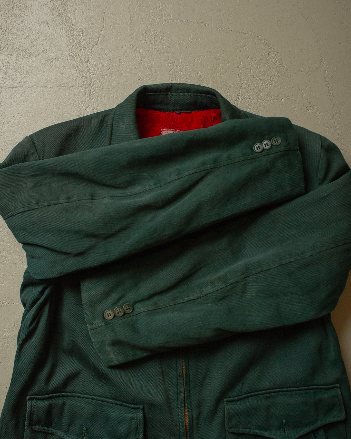 1950s Irwin Foster Sherpa lined Jacket green - M/L