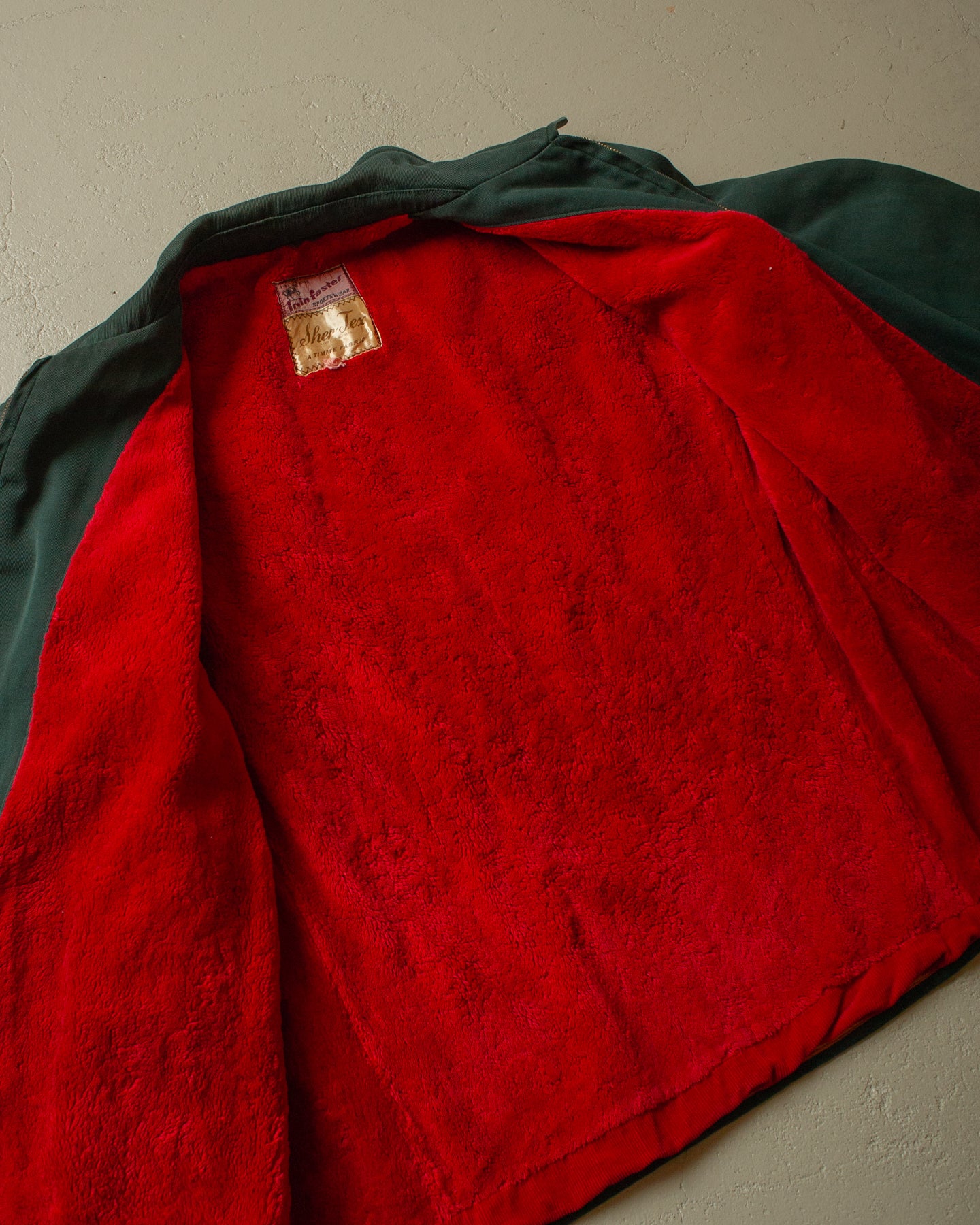 1950s Irwin Foster Sherpa lined Jacket green - M/L