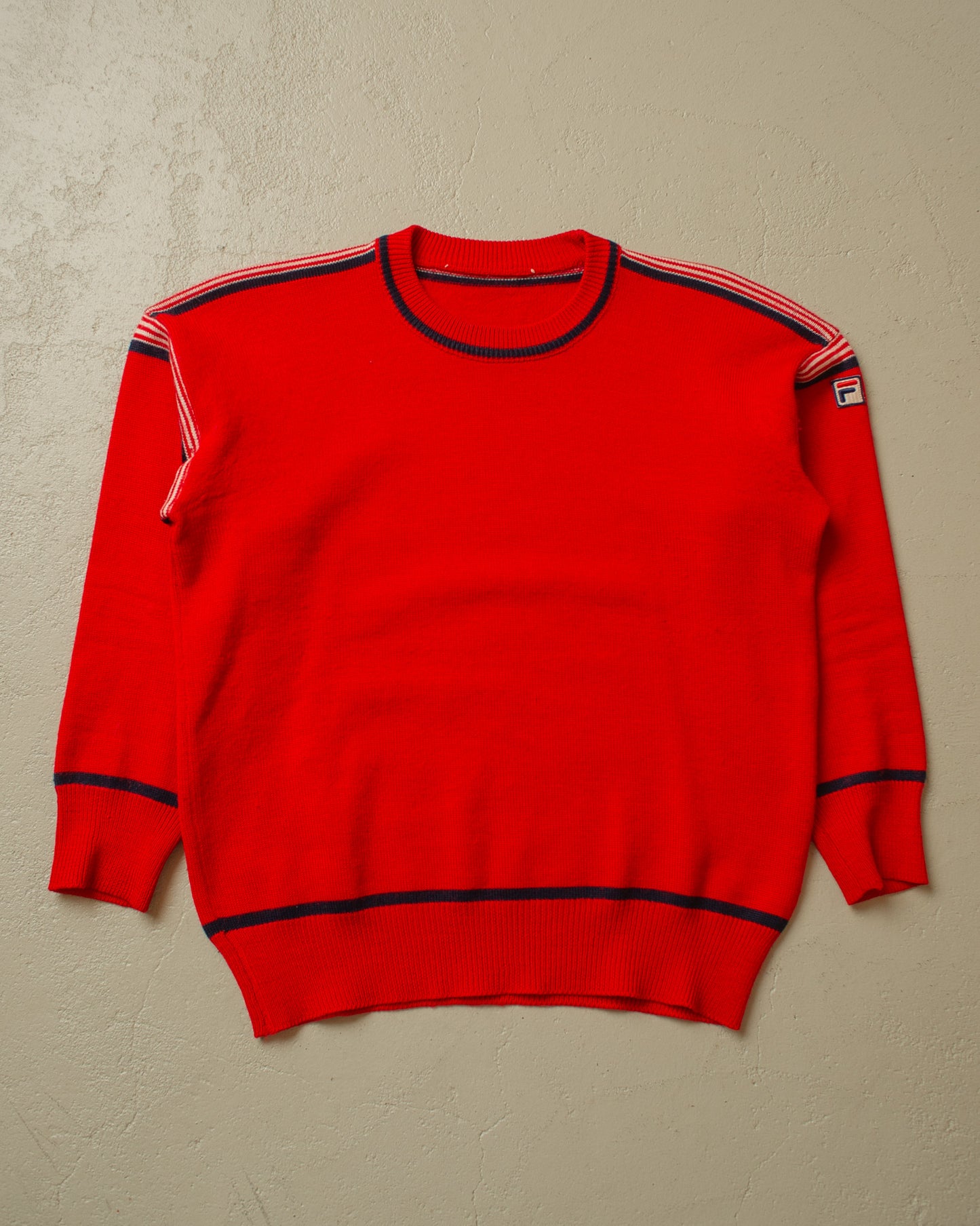 1980s Fila light Knit Sweater red - S/M