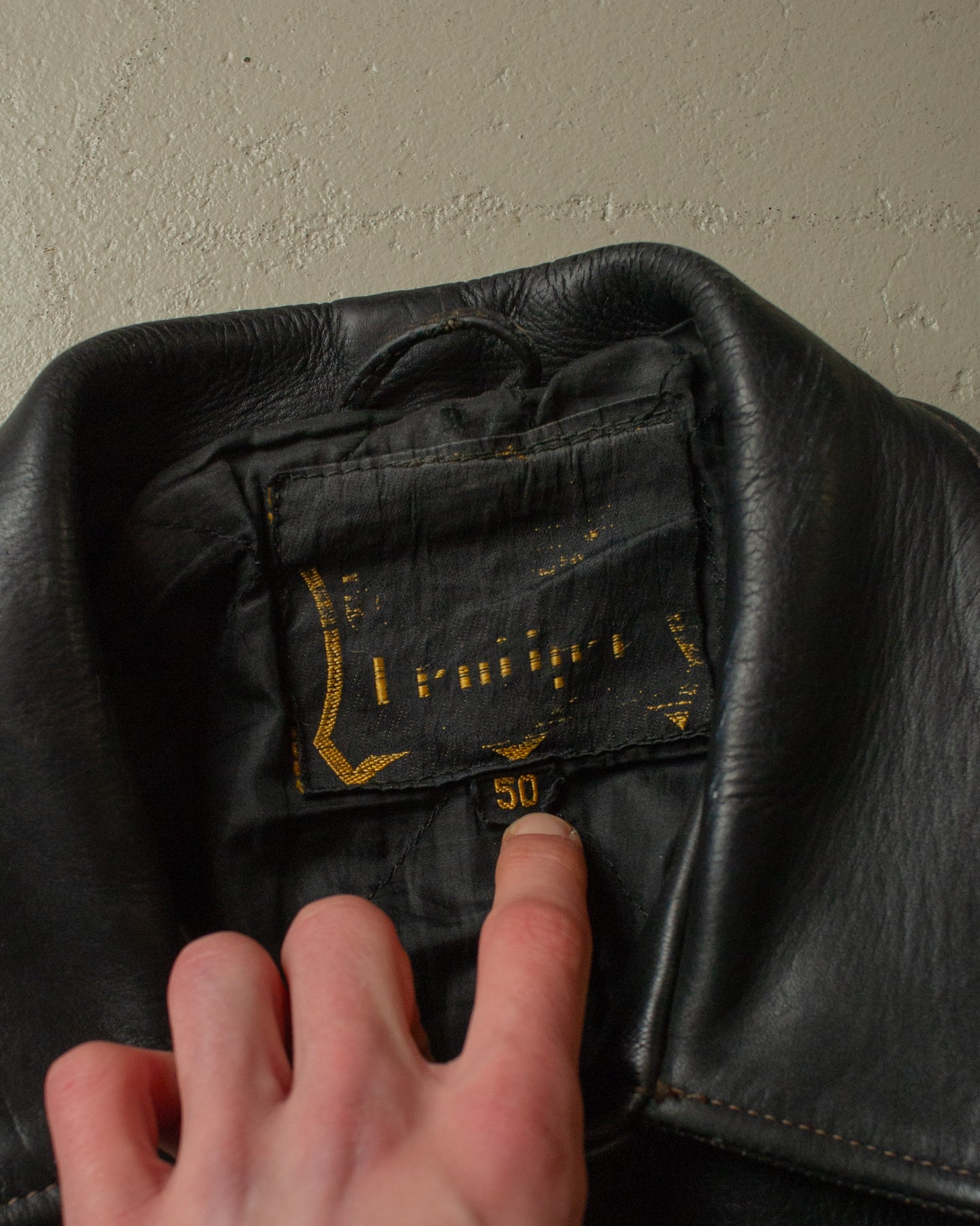 1980s Biker Leather Jacket black - L