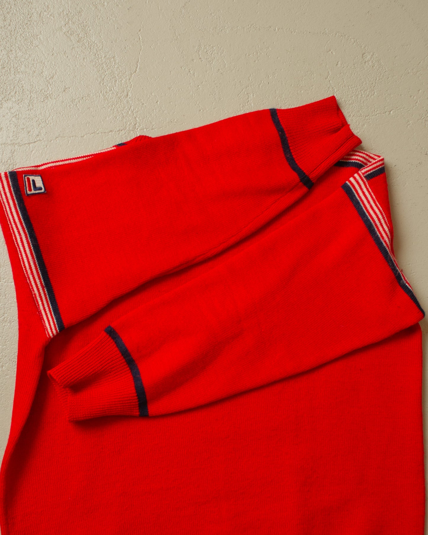 1980s Fila light Knit Sweater red - S/M