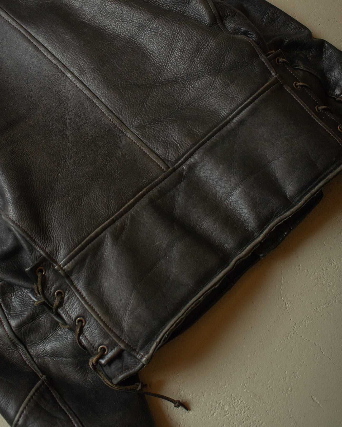1980s Biker Leather Jacket black - L