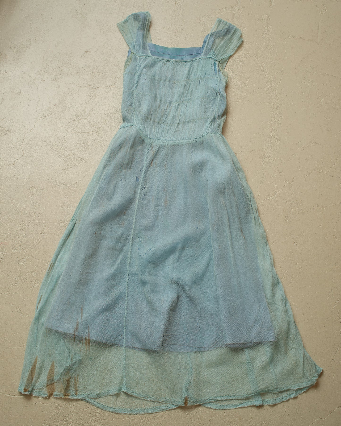 1950s Womens German "2in1" Dress blue - S/M