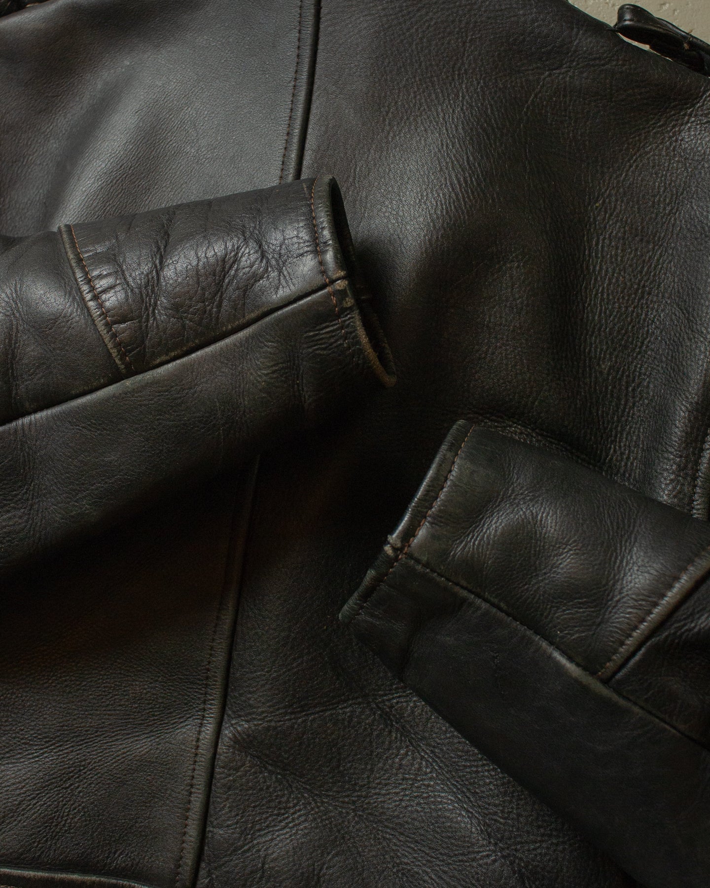 1980s Biker Leather Jacket black - L