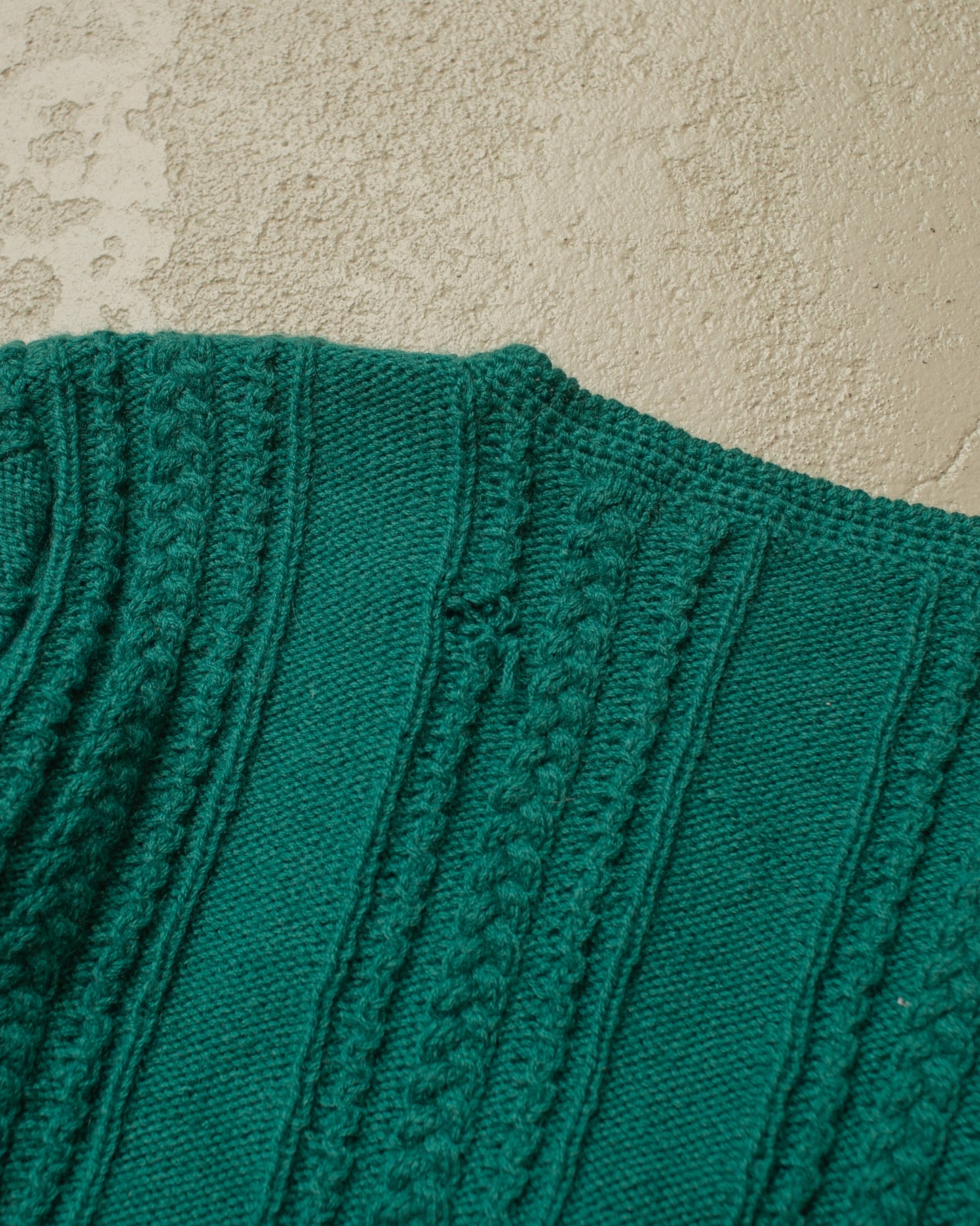 1960s Handmade Womens Knit Jacket green - S