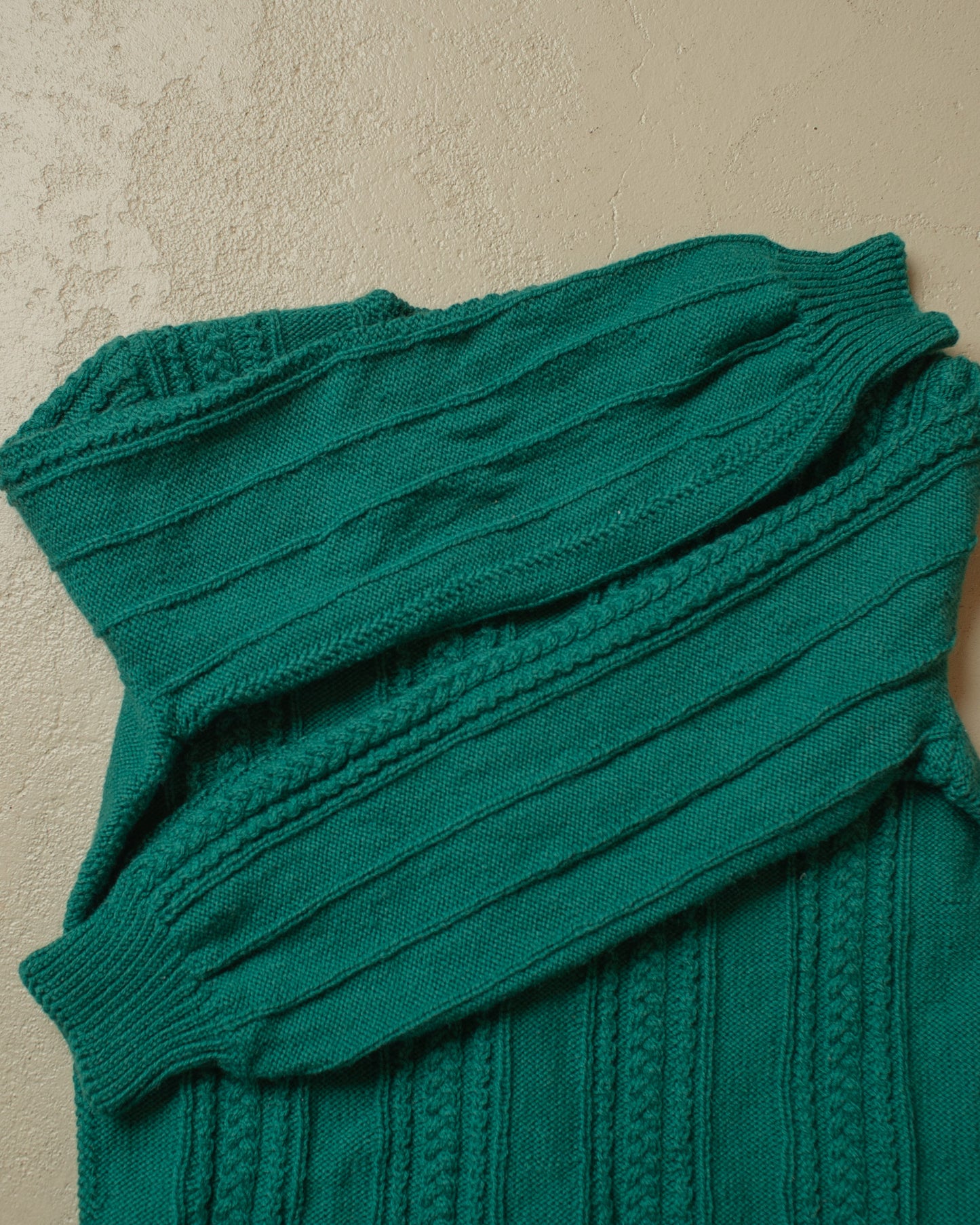 1960s Handmade Womens Knit Jacket green - S