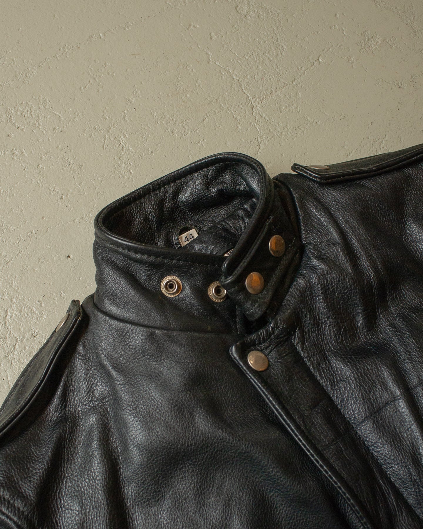 1980s lined Bomber Leather Jacket black - XS/S
