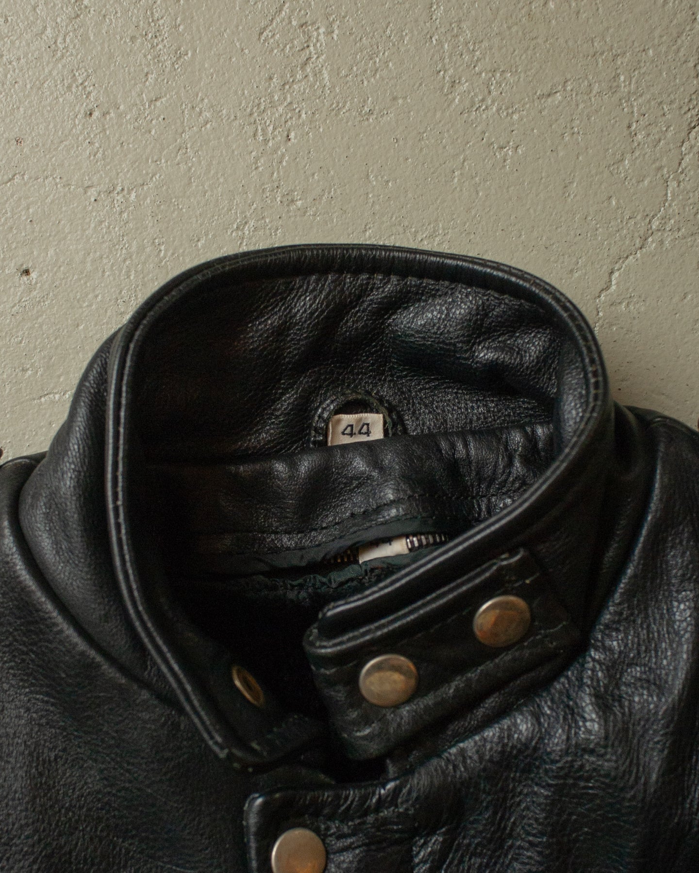 1980s lined Bomber Leather Jacket black - XS/S