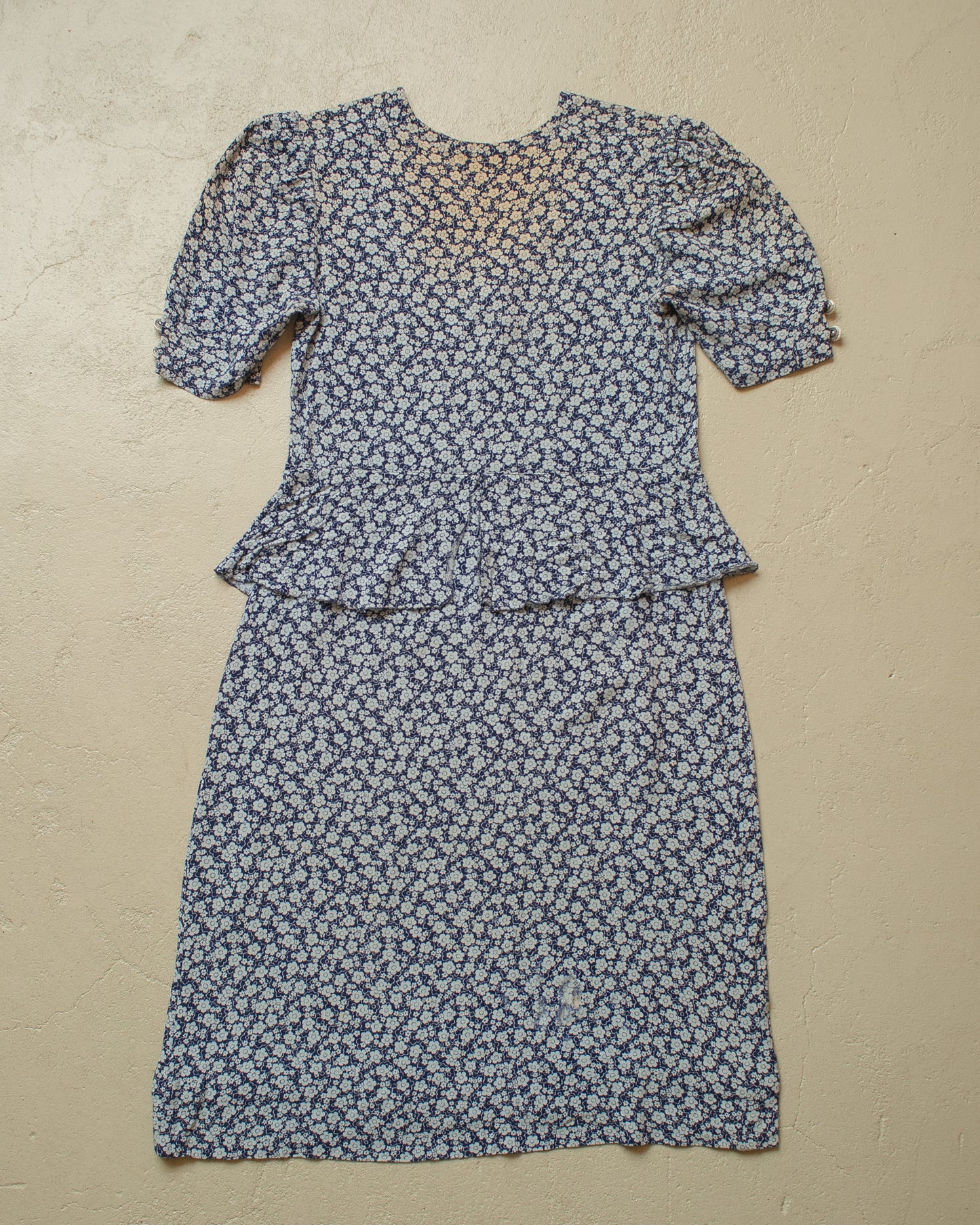 1950s Womens German Flower Print Dress - S