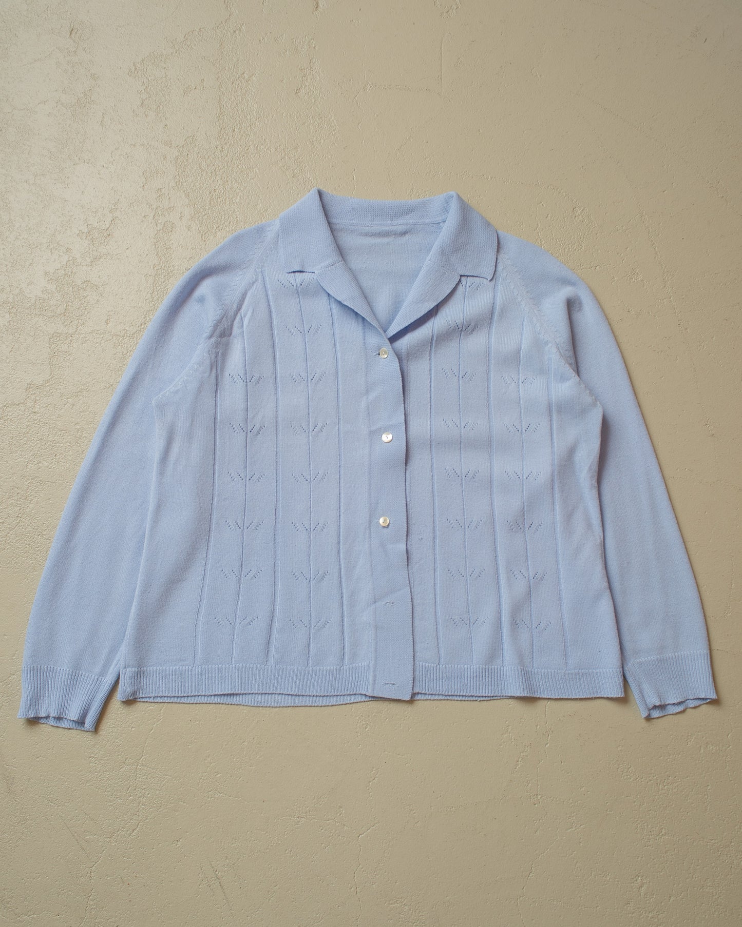 1970s/80s Womens light Knit Jacket blue - L