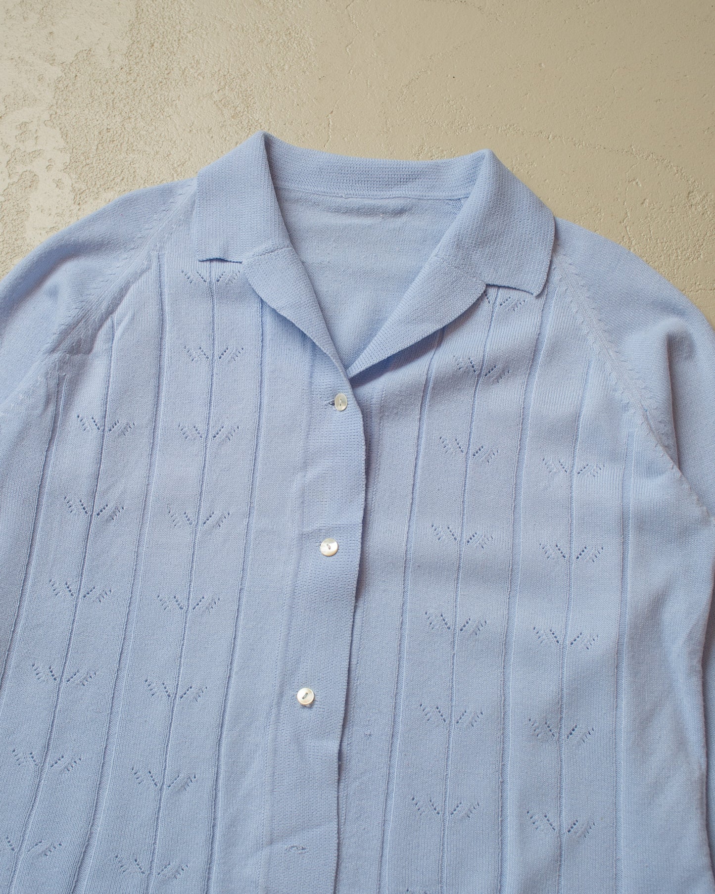 1970s/80s Womens light Knit Jacket blue - L