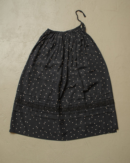 ca. 1930s-50s Womens Traditional? Maxi Skirt black - XS/S