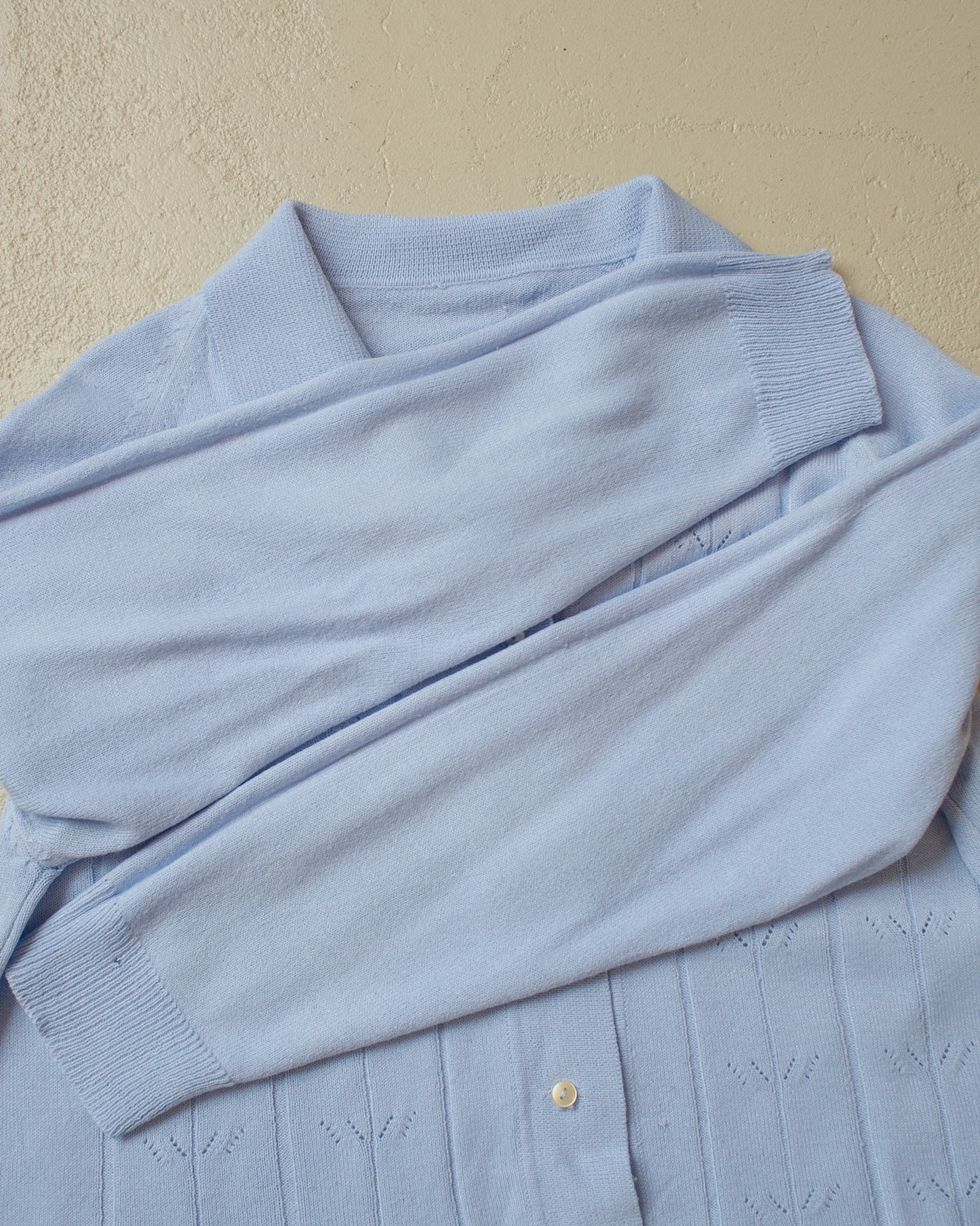 1970s/80s Womens light Knit Jacket blue - L