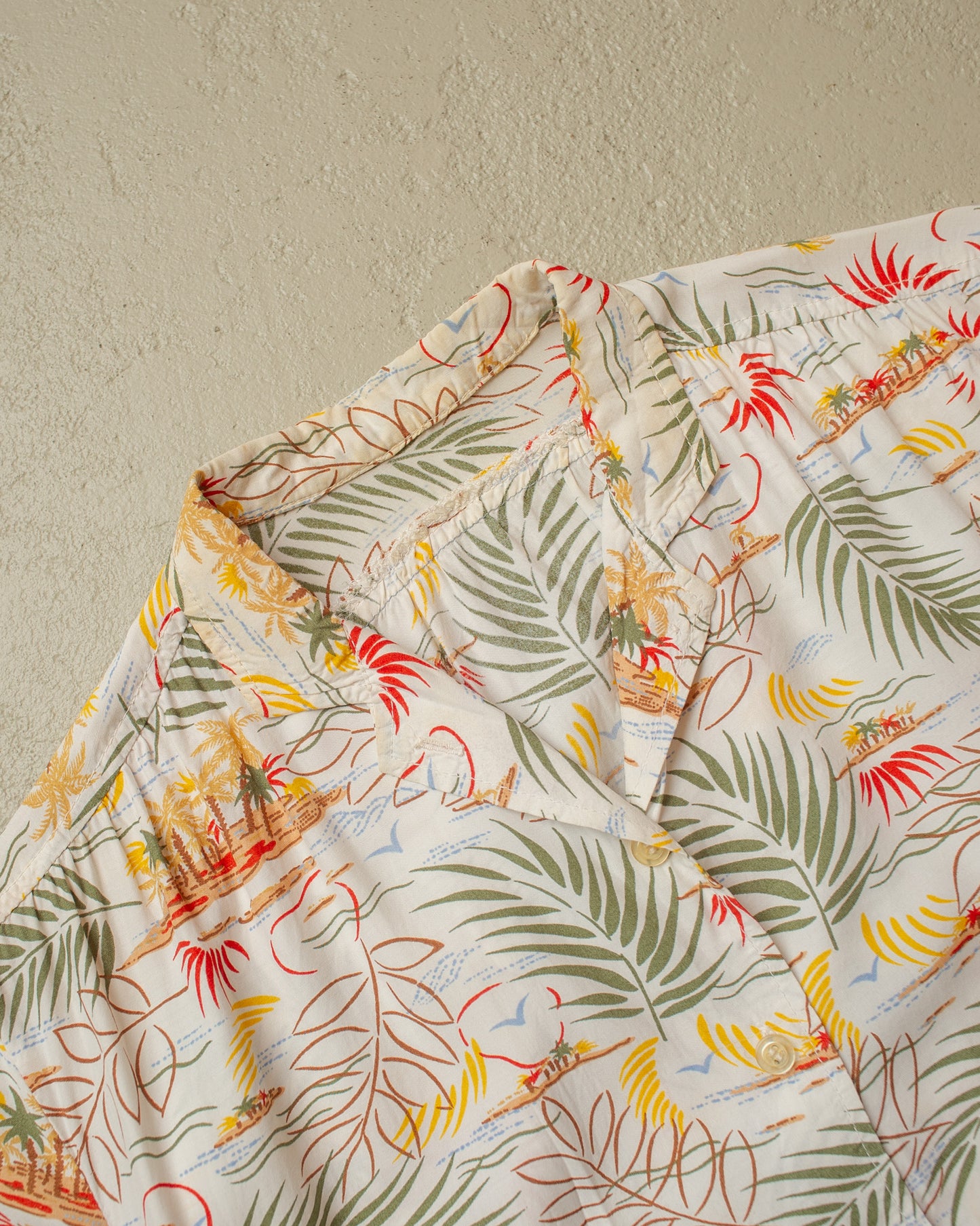 1950s European Womens Hawaii Shirt white - M