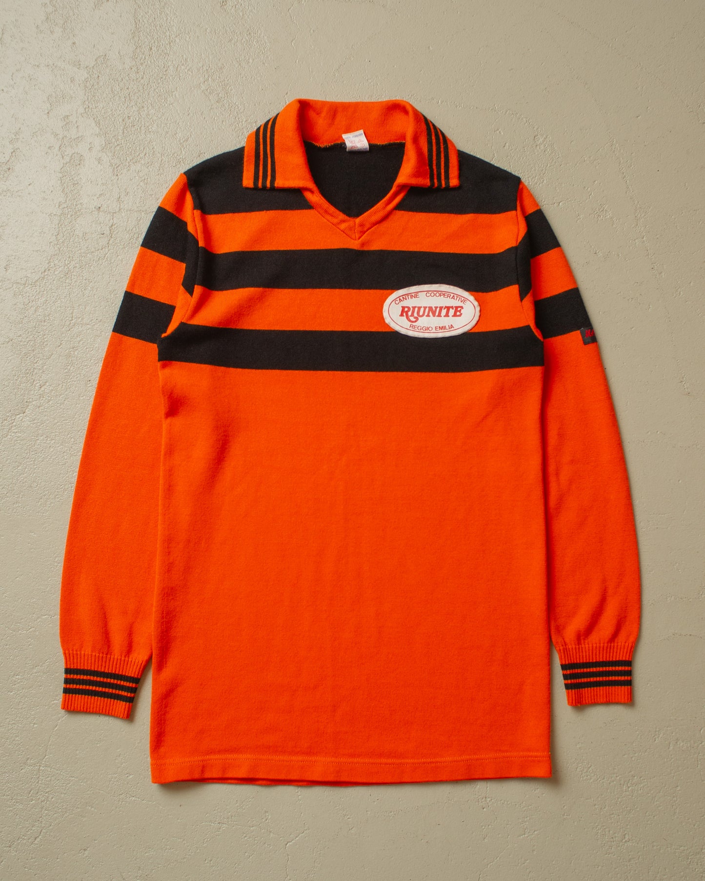 1970s Longsleeve Knit Jersey orange - S/M