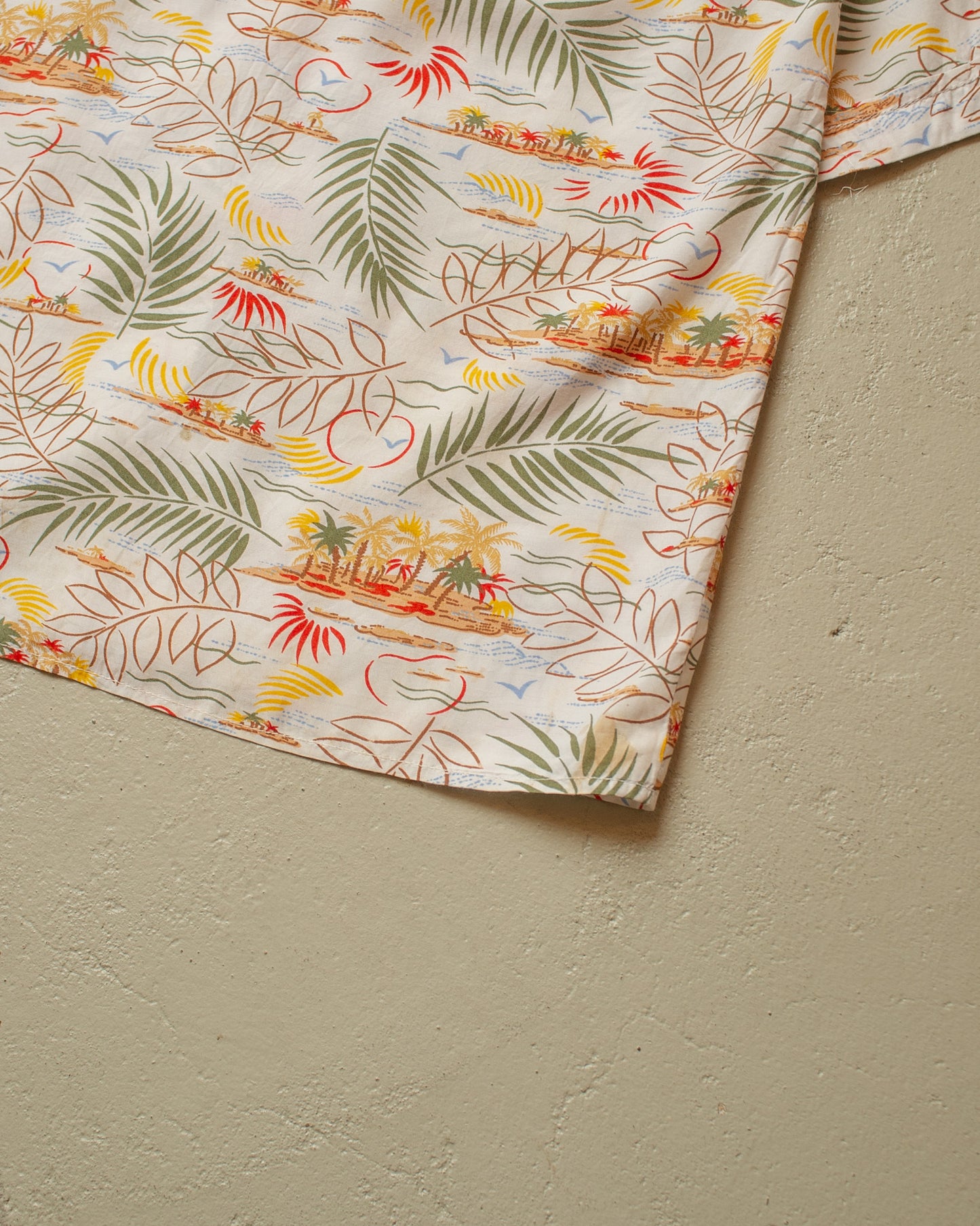 1950s European Womens Hawaii Shirt white - M