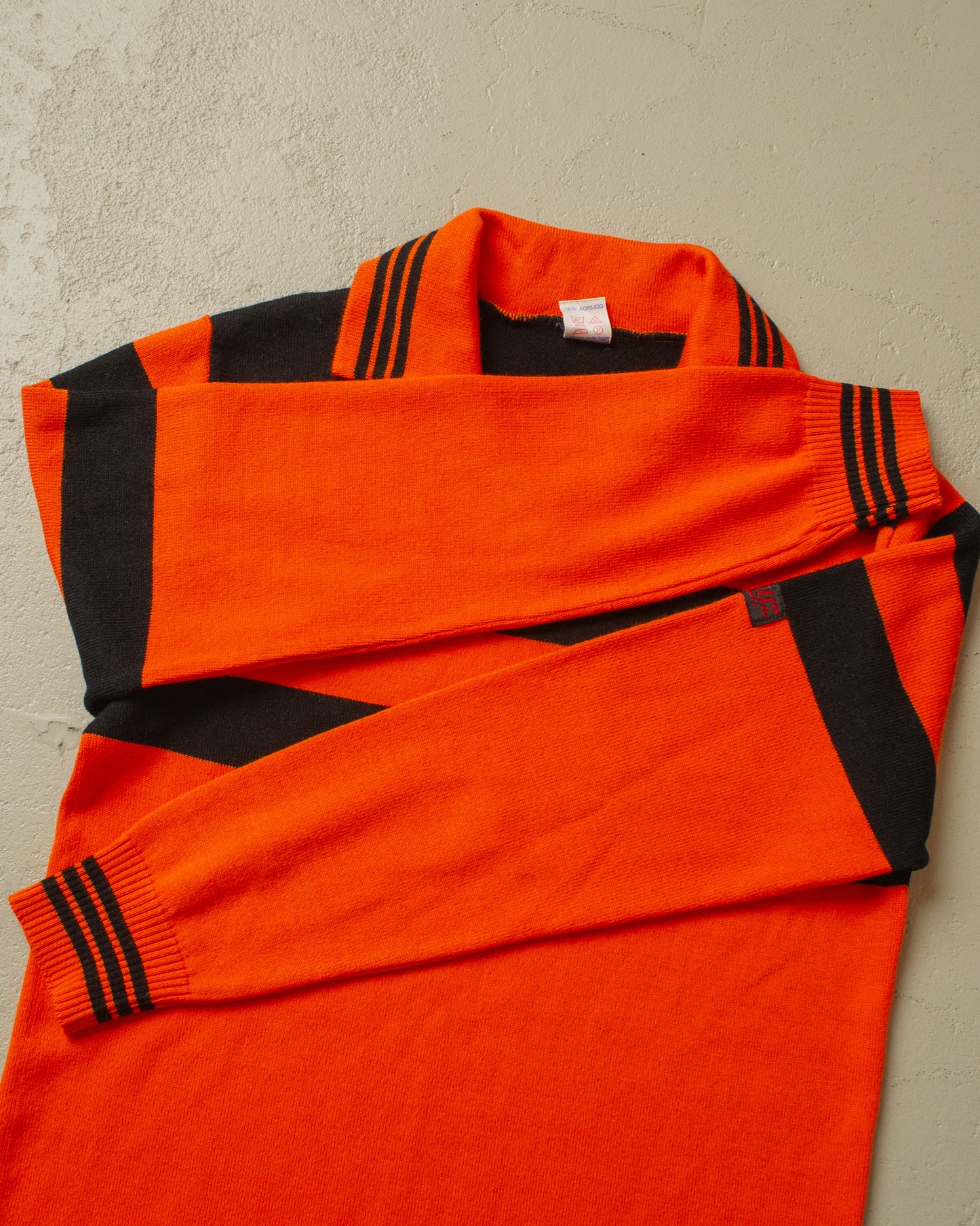 1970s Longsleeve Knit Jersey orange - S/M