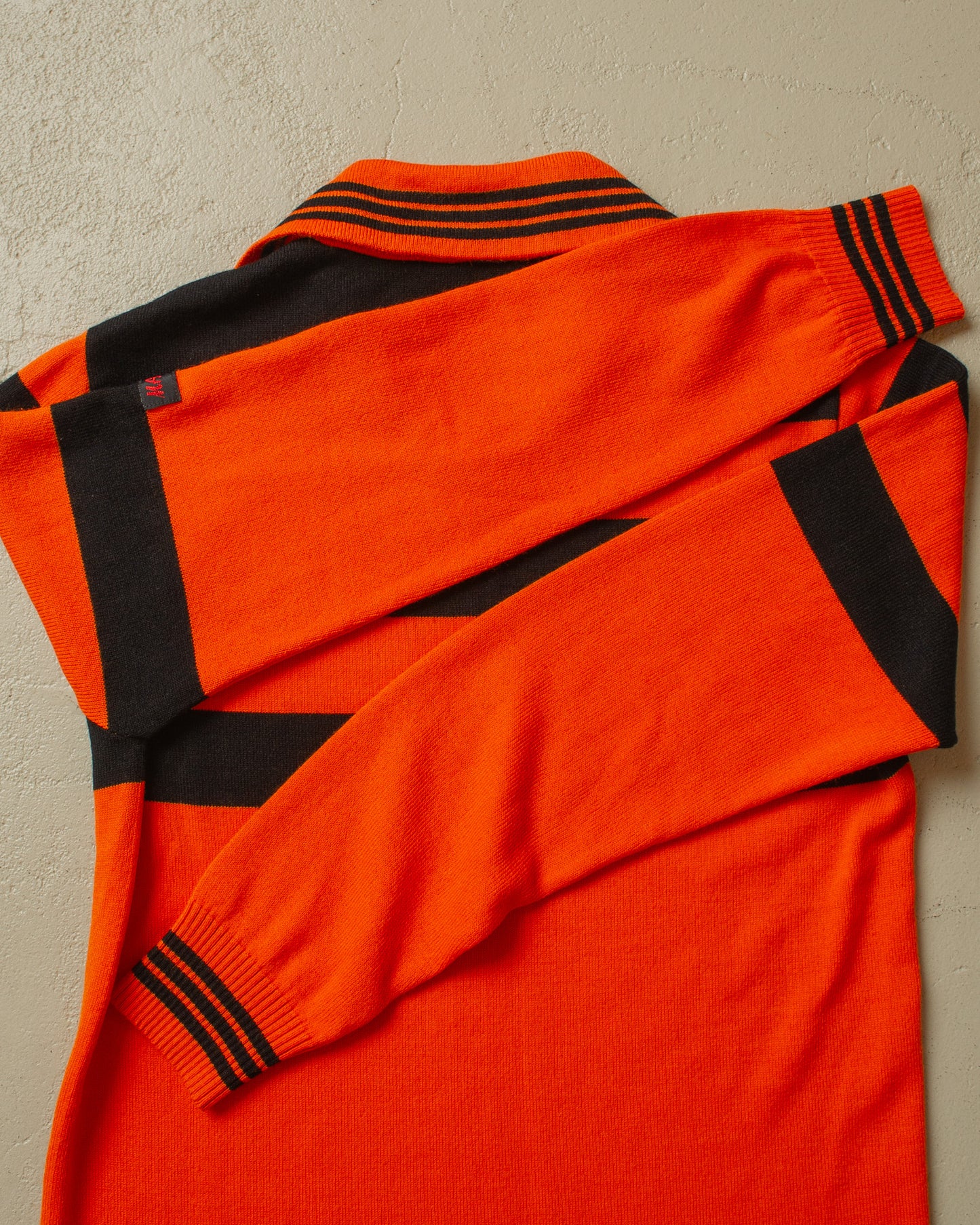 1970s Longsleeve Knit Jersey orange - S/M