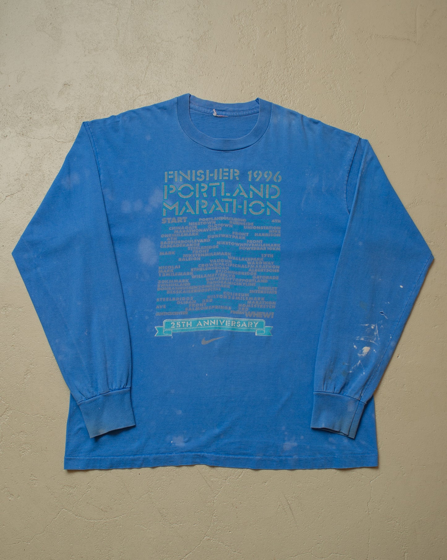 1996 Nike distressed Portland Marathon Longsleeve blue - XL