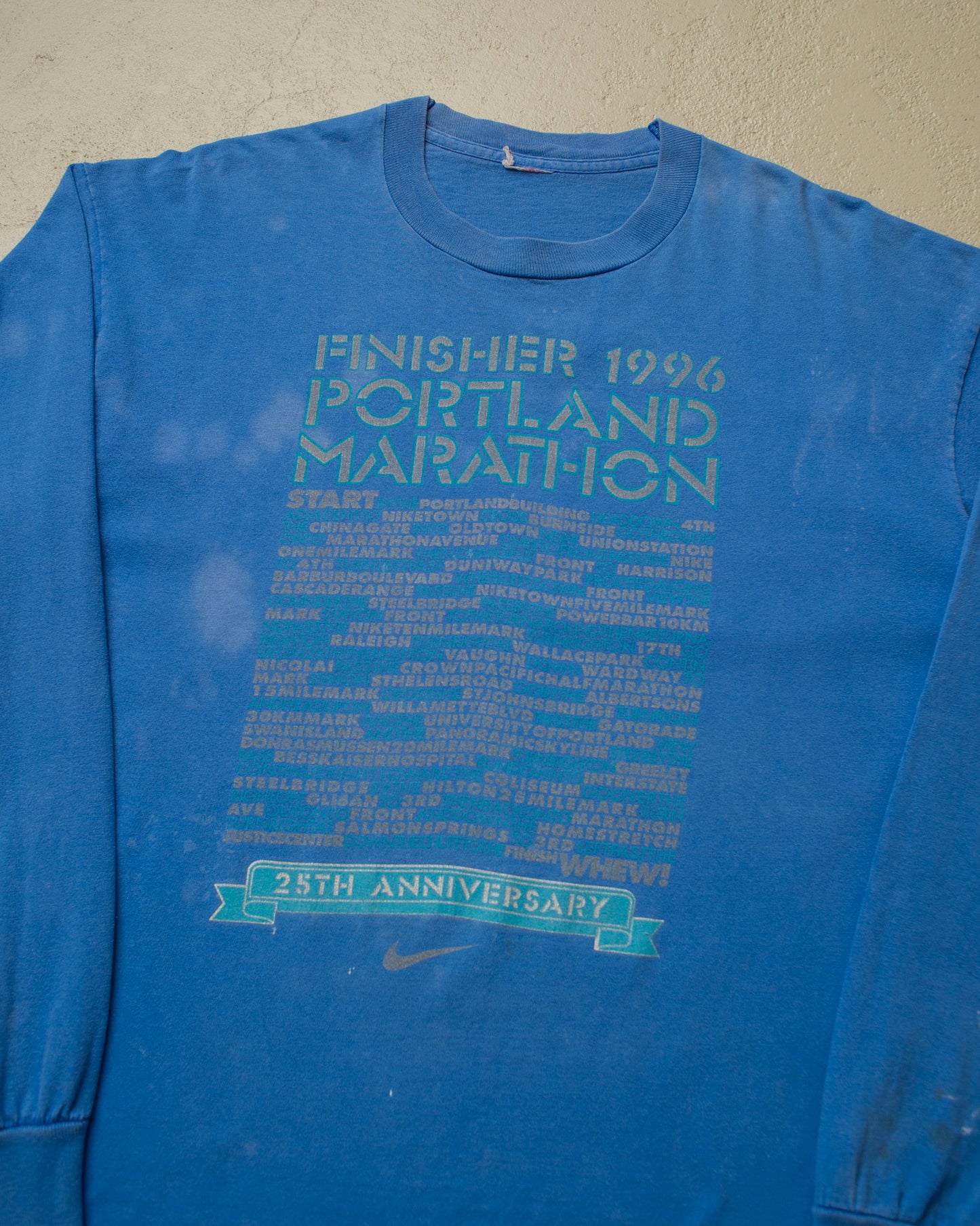 1996 Nike distressed Portland Marathon Longsleeve blue - XL