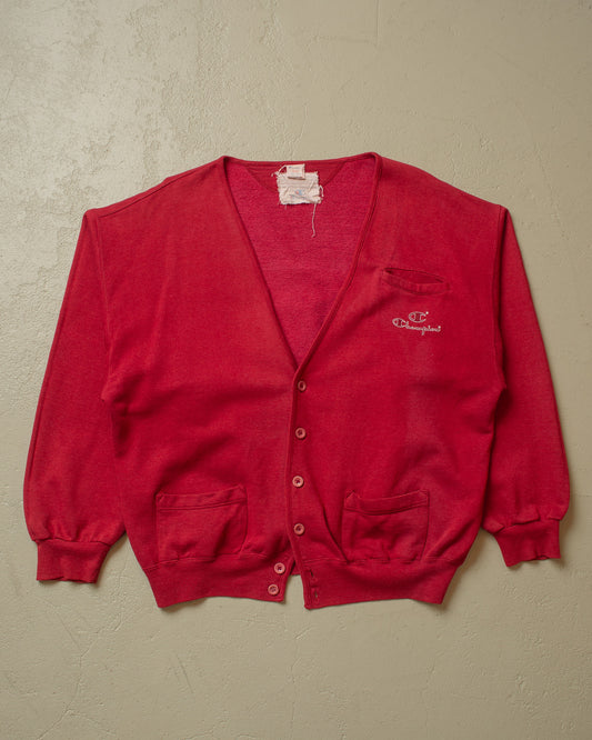1980s/90s Champion Cardigan Sweatshirt burgundy - L/XL