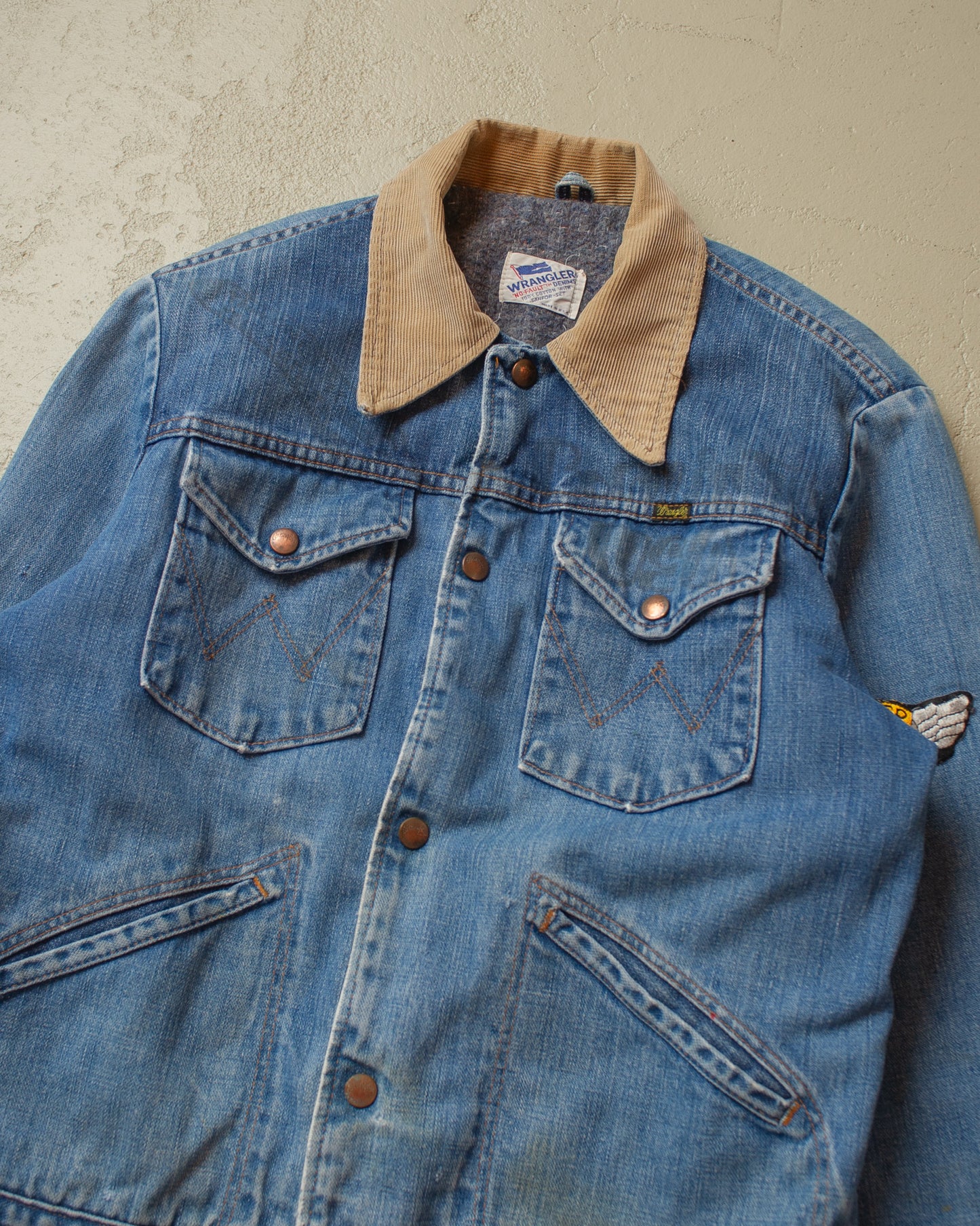 1970s Personalized lined Wrangler Denim Jacket - M
